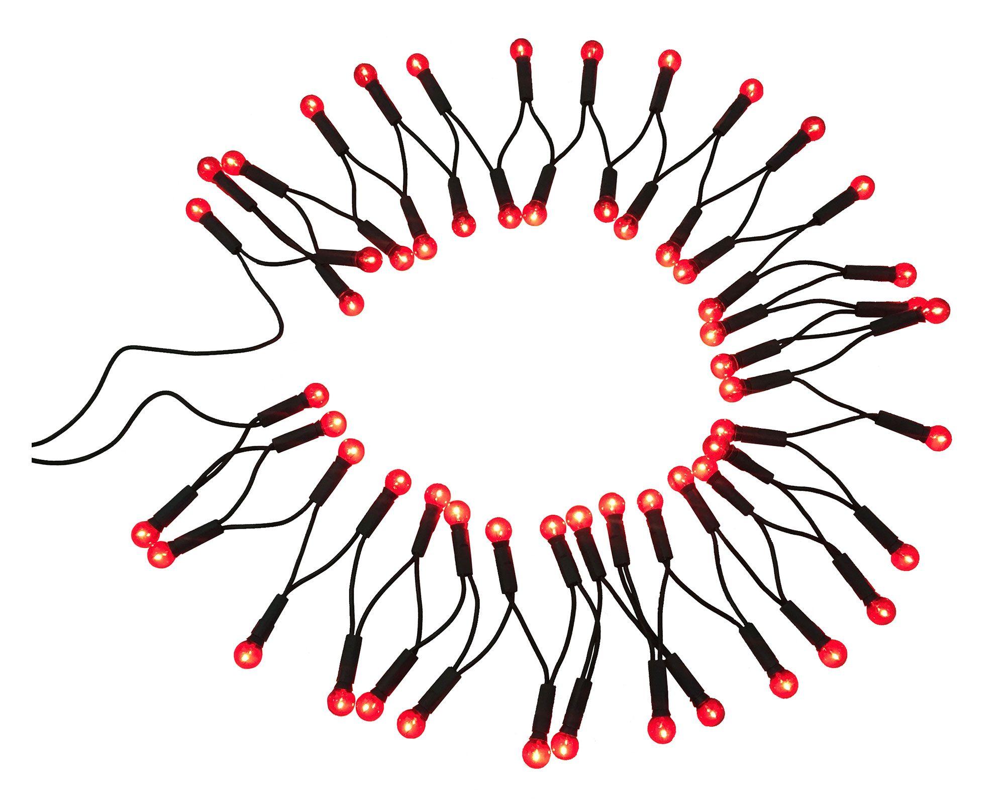 60 Luces de navidad perlas rojas-1