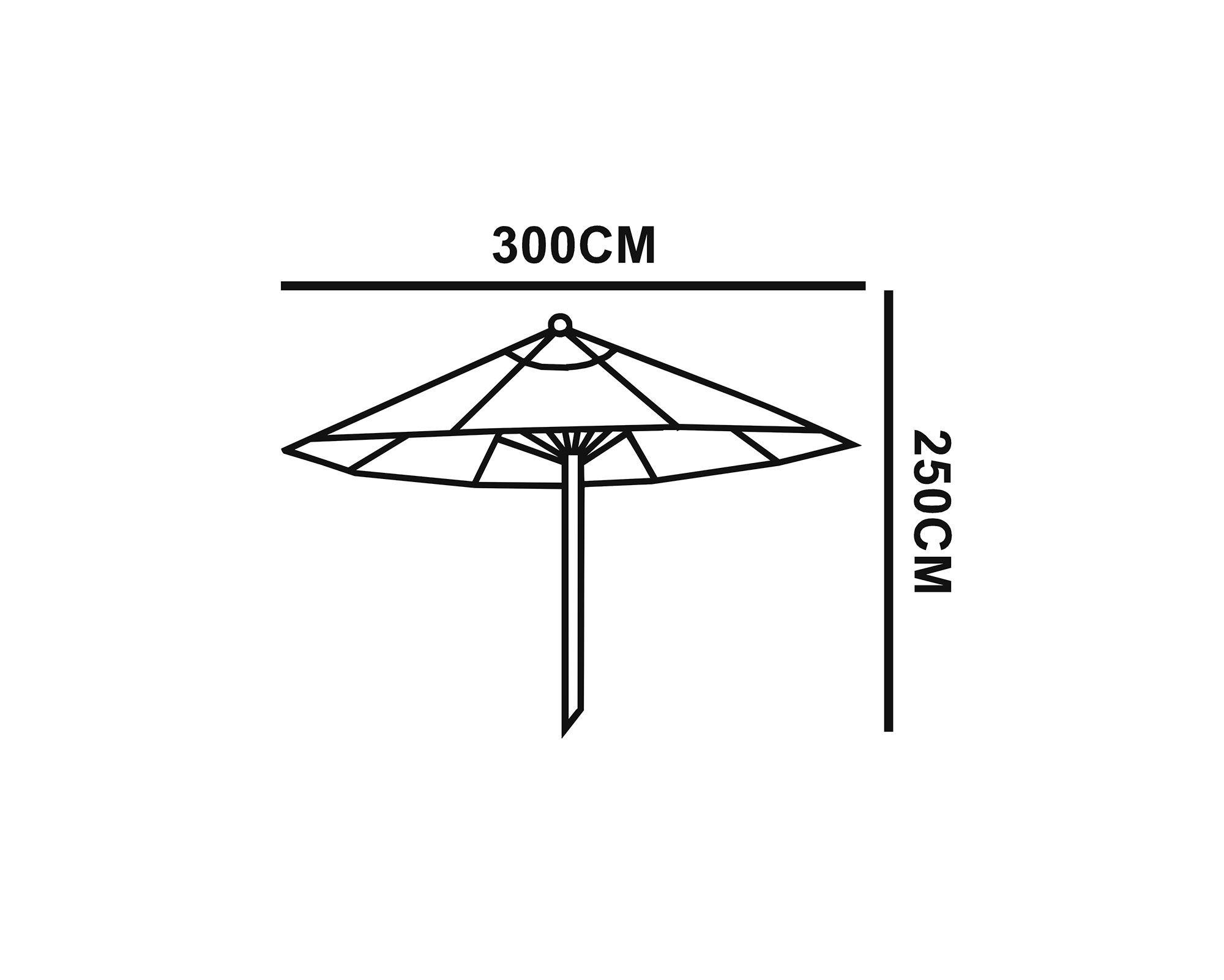 Sombrilla madera 3 m crudo Outzen-2