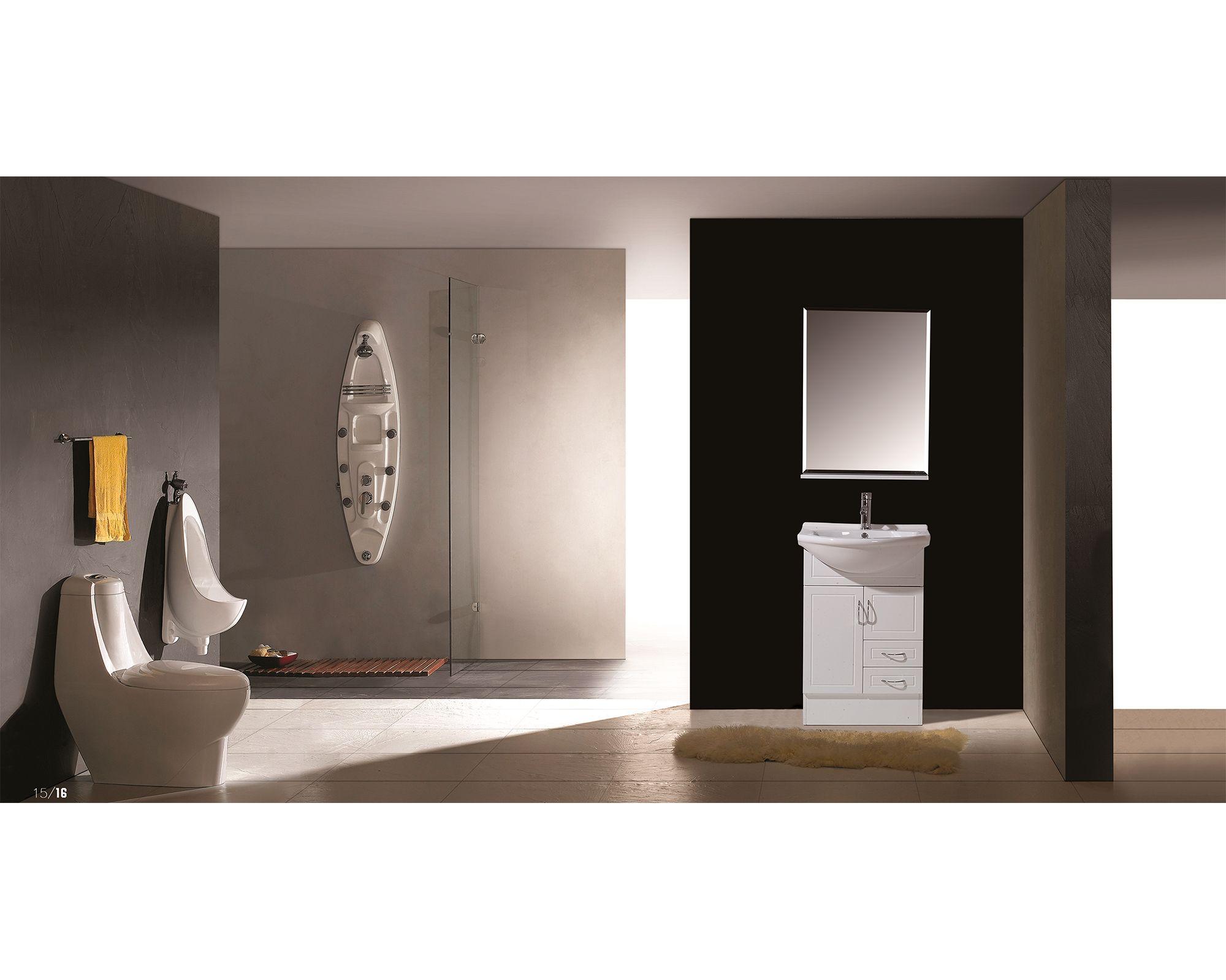 Mueble vanitorio 55 cm + espejo biselado blanco Vessanti-2
