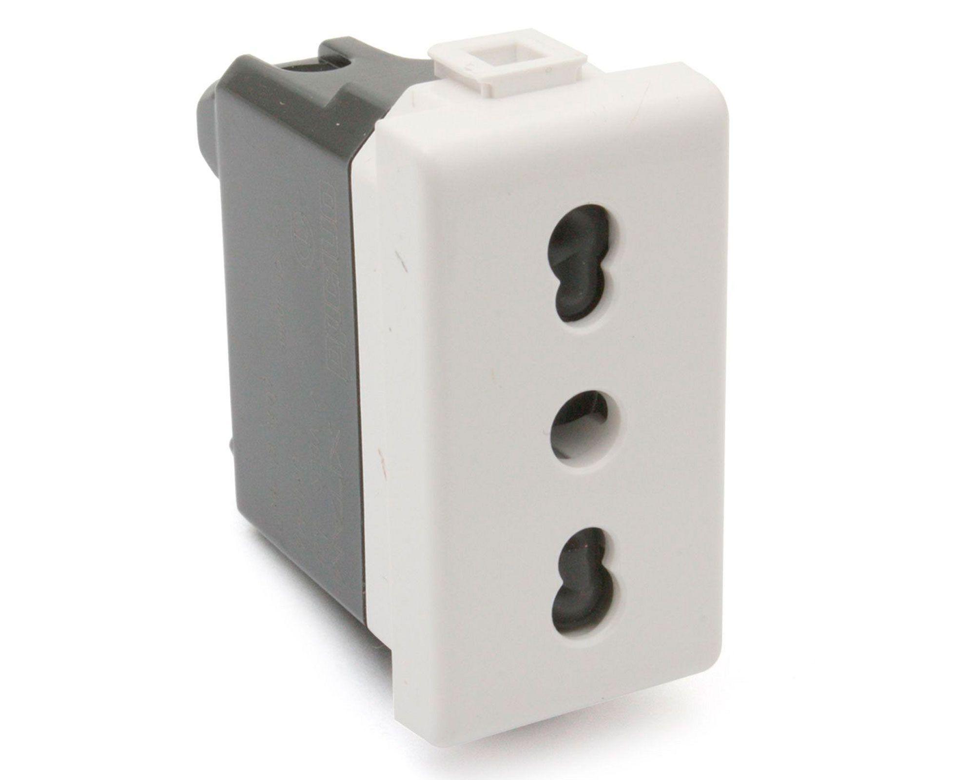Modulo enchufe hembra 10/16 a 2 p+t blanco matix Bticino-0