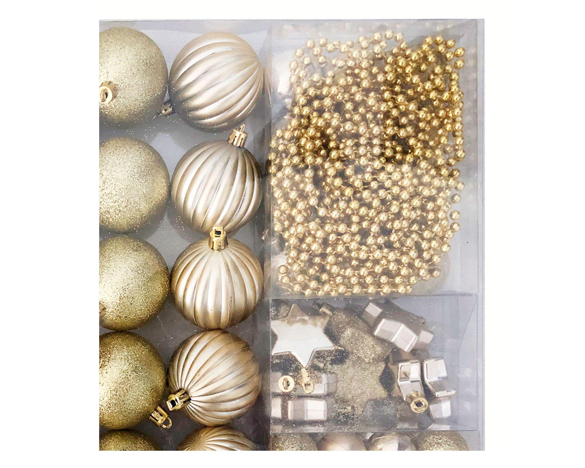 Set 55 decoraciones árbol navidad Gold-1