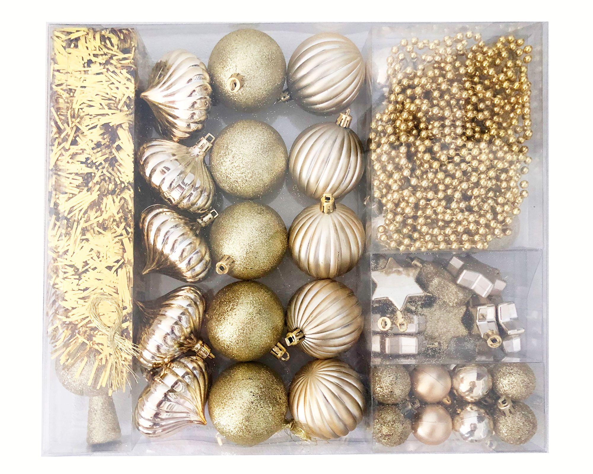 Set 55 decoraciones árbol navidad Gold-0