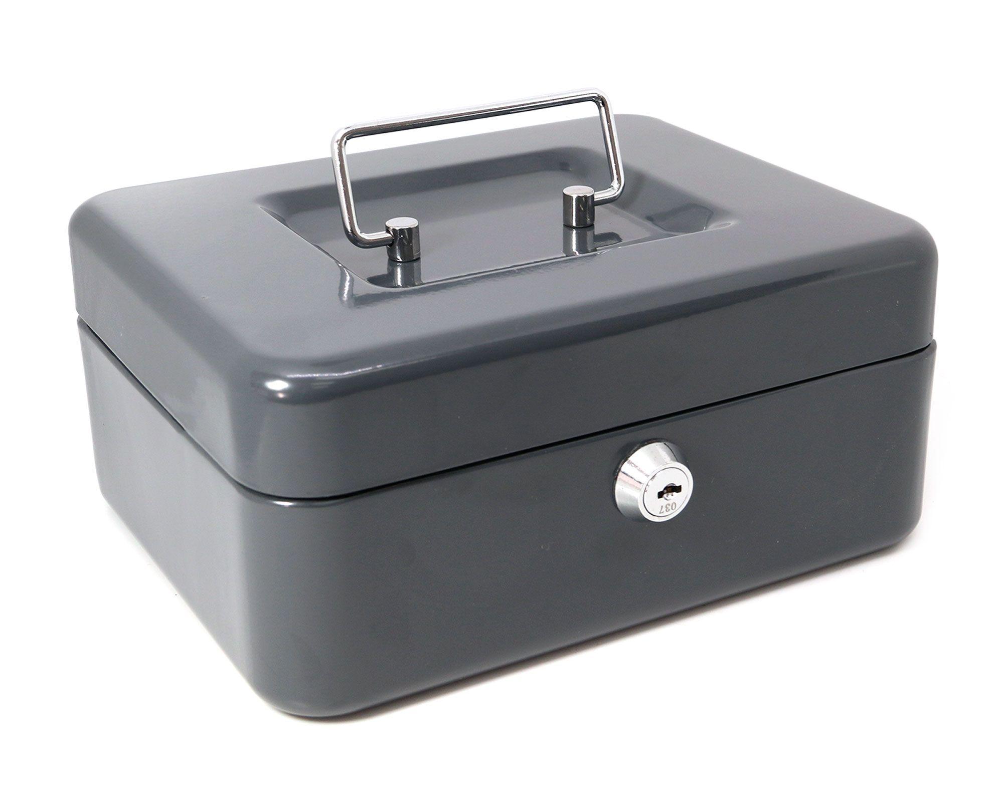 Cofre porta valores 9x20x16 cm mediano gris Arnik-0