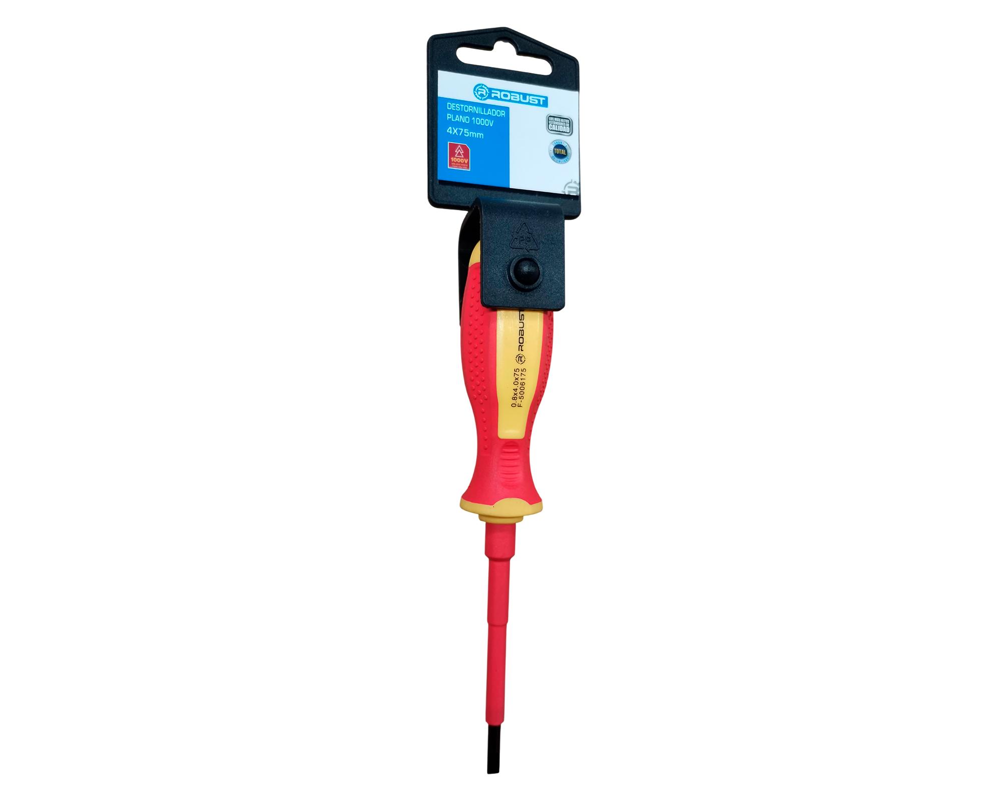 Destornillador punta paleta PH4 75 mm electricista 1000V Robust.-2