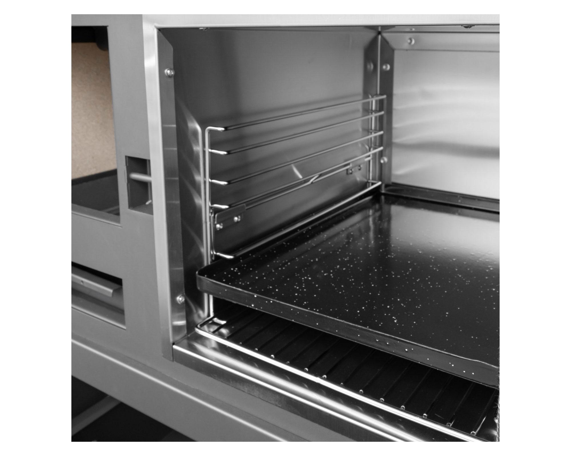 Cocina leña combustión lenta europea M80 Gris-3
