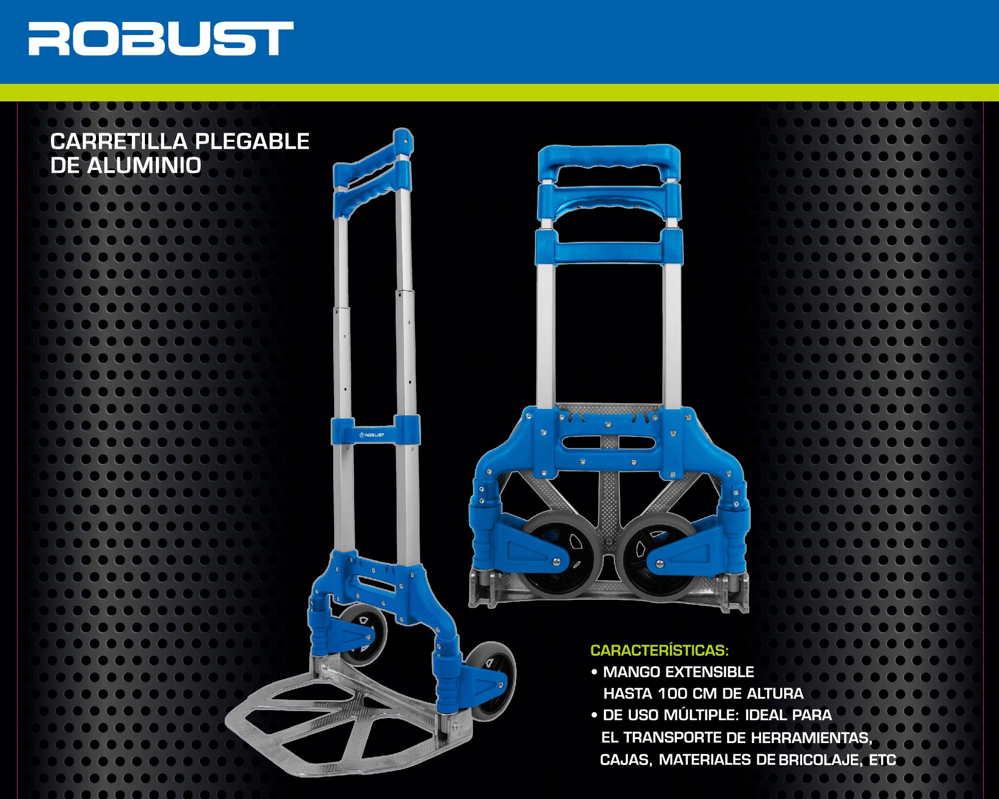 Carreta plegable aluminio hasta 68 kg Robust-2