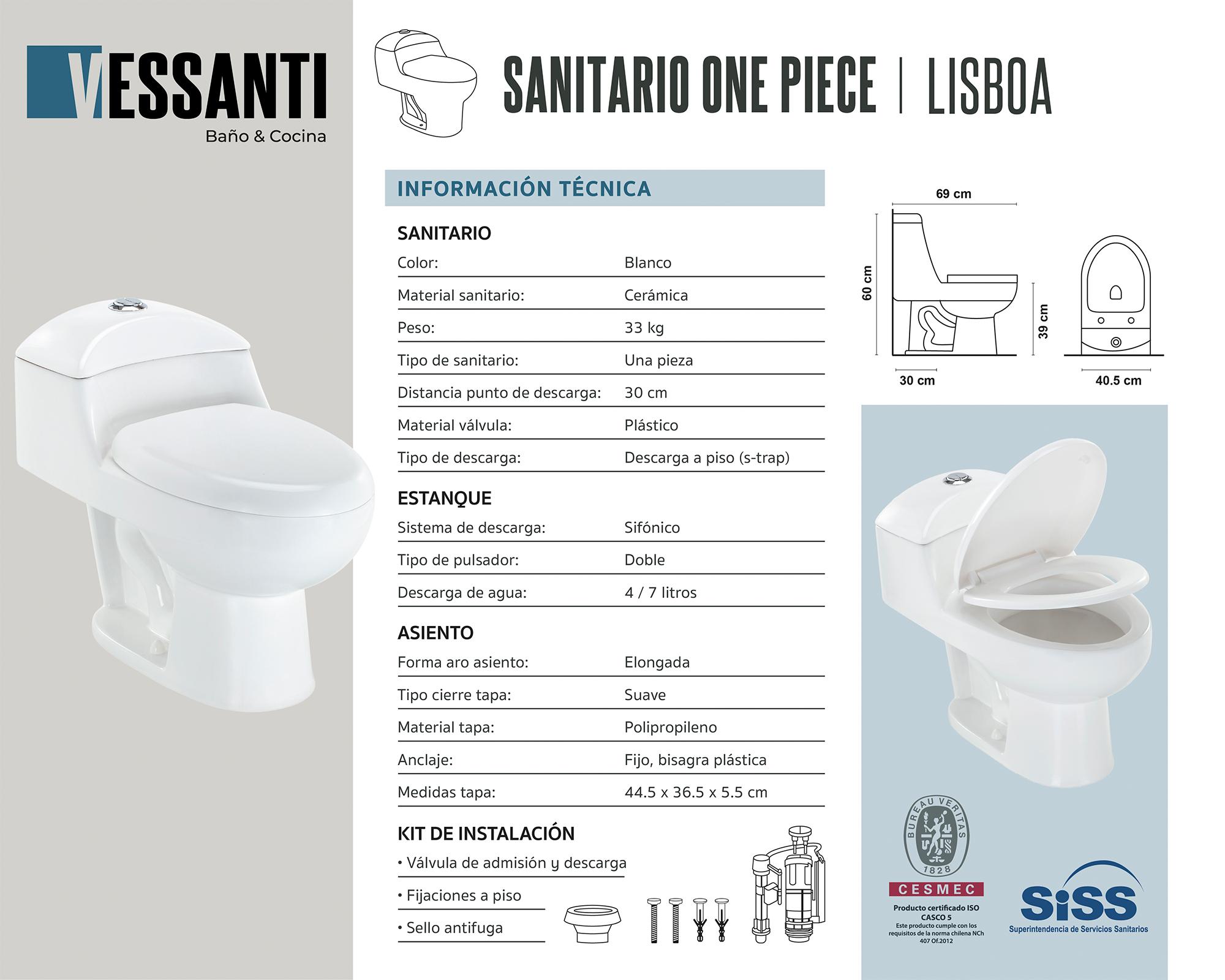 One piece 30 cm asiento cierre suave Lisboa blanco Vessanti-4