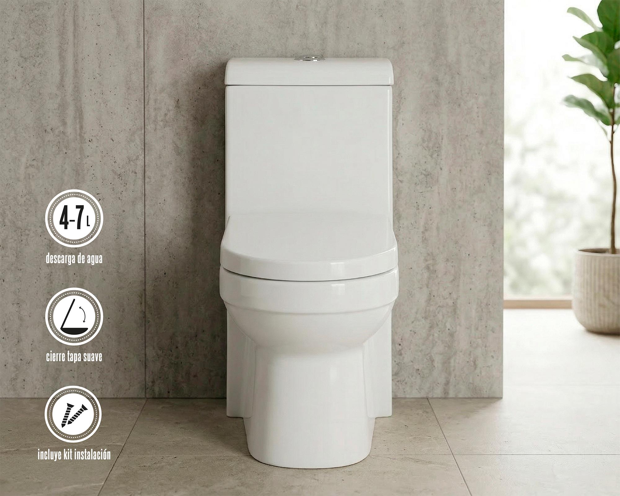 One piece 30 cm Dual flush asiento cierre suave Cala Vessanti-4