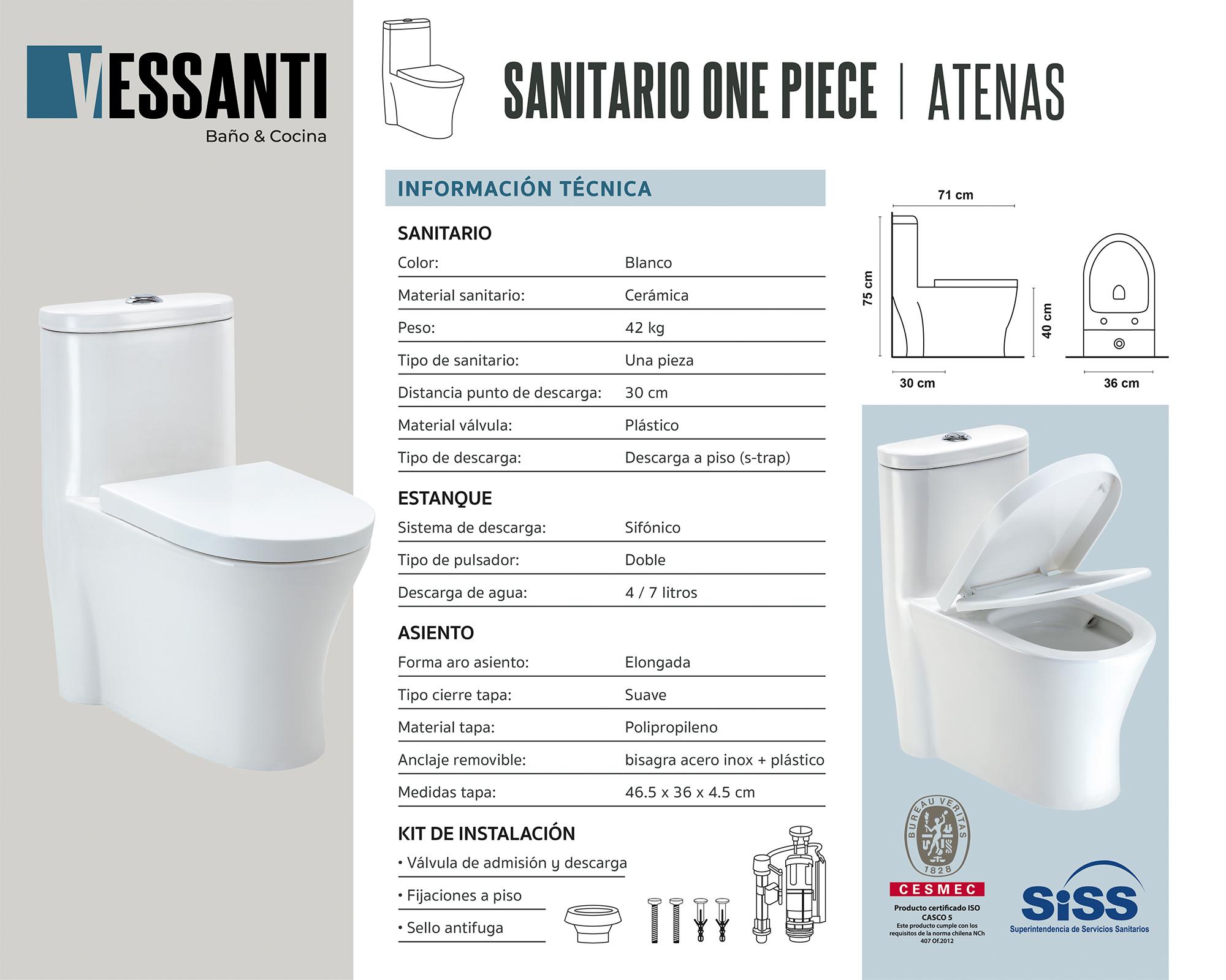 One piece 30 cm Dual flush Atenas Vessanti-5