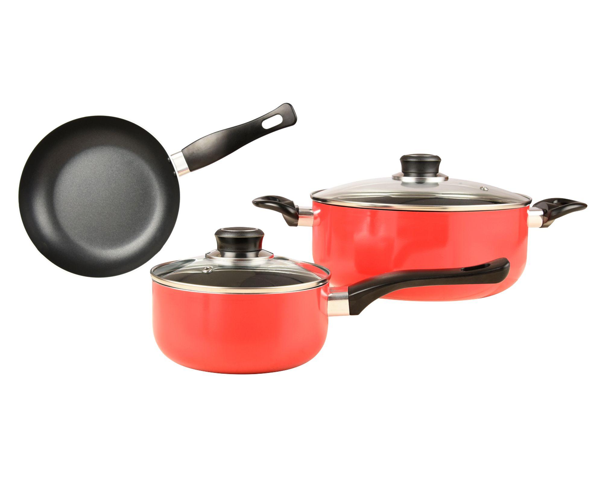 Batería cocina 5 piezas rojo-0