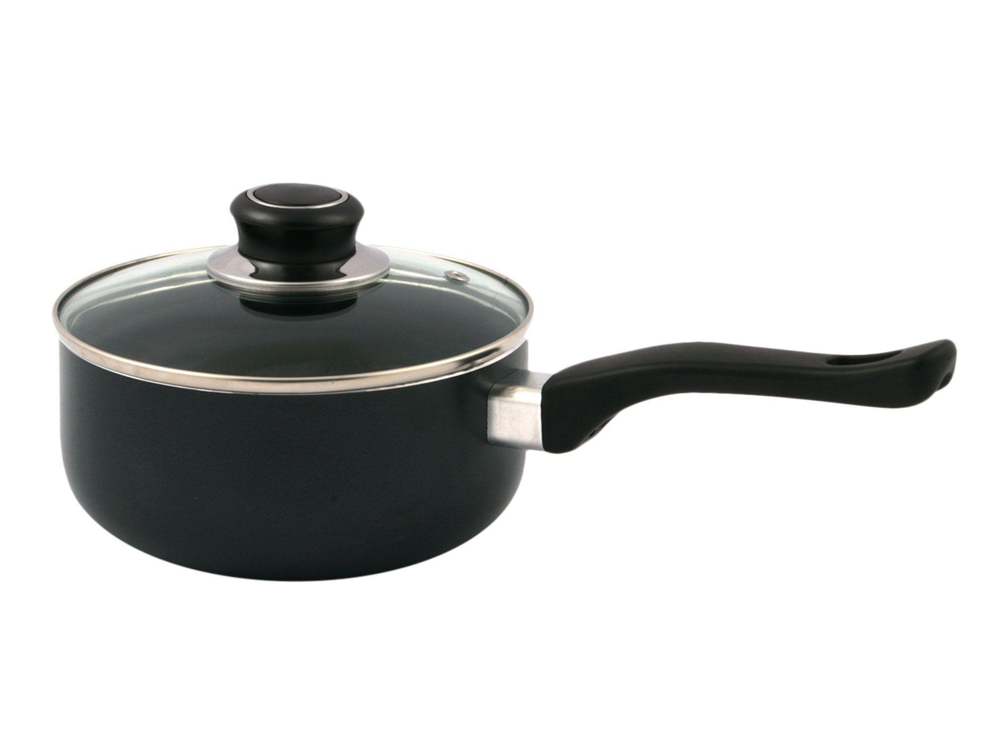 Cacerola 16 cm antiadherente negro Cotidiana-0