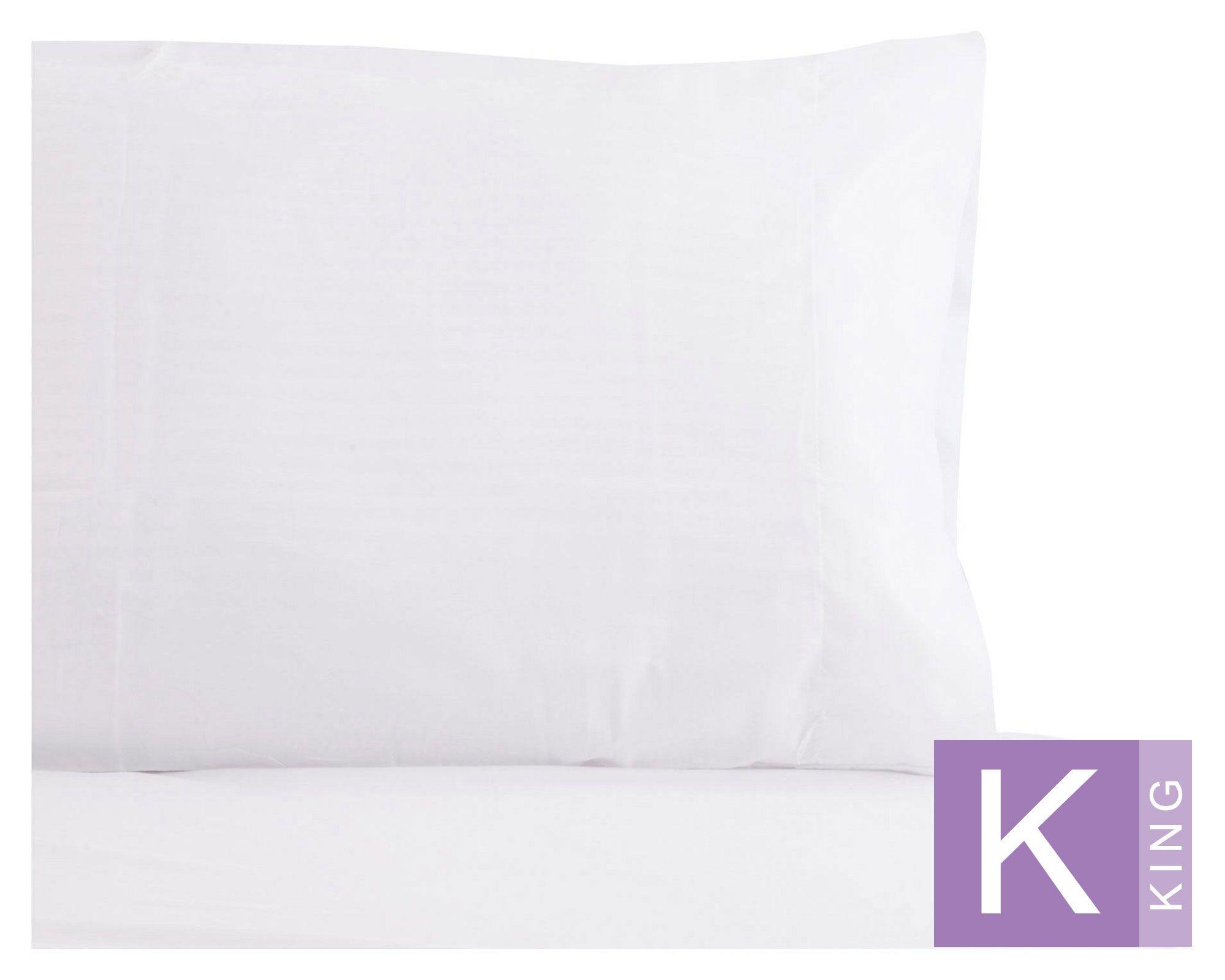 Juego sábanas 144 hilos king Liso blanco Cotidiana-0