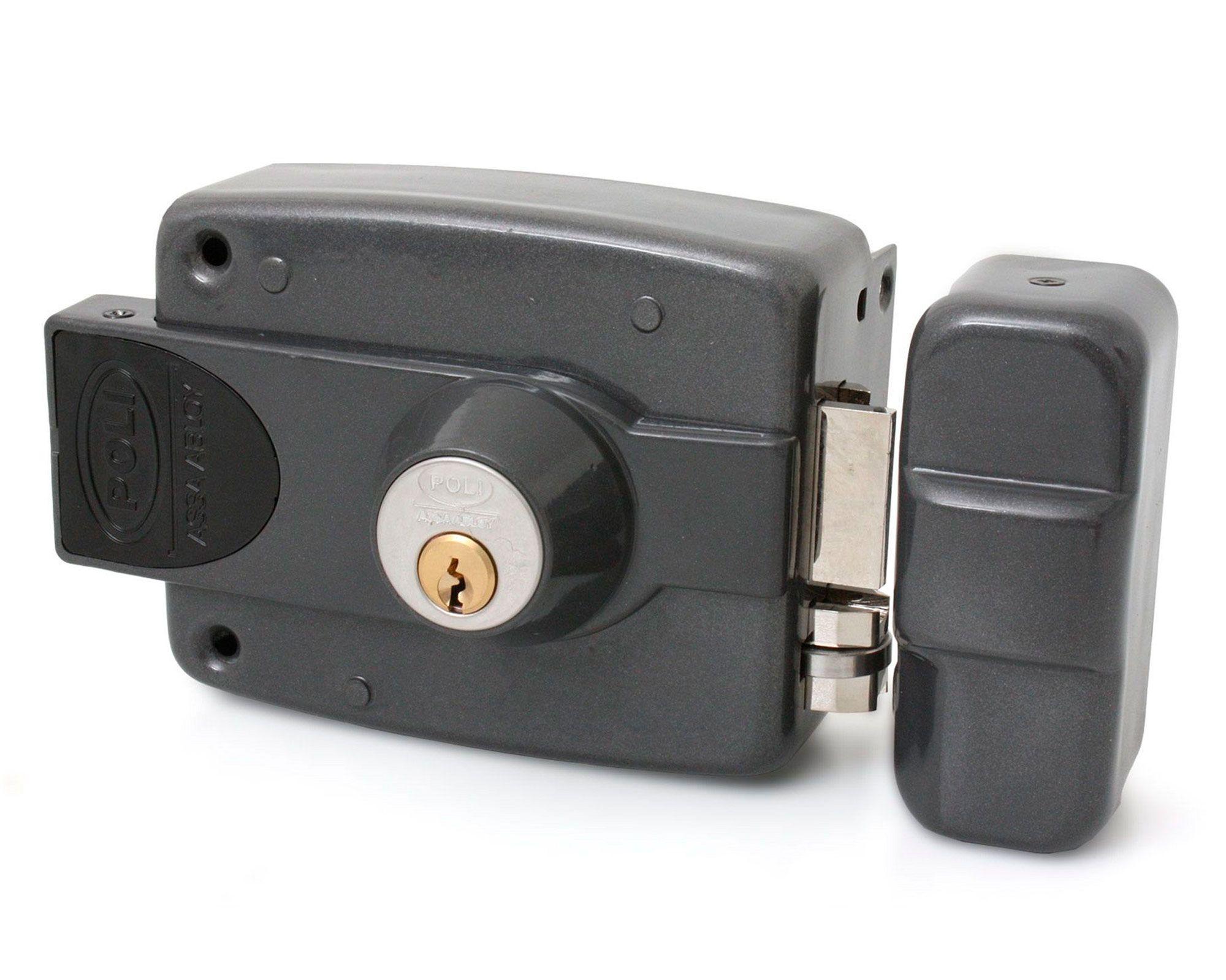 Cerradura de sobreponer eléctrica 3010 ST negro Poli-2