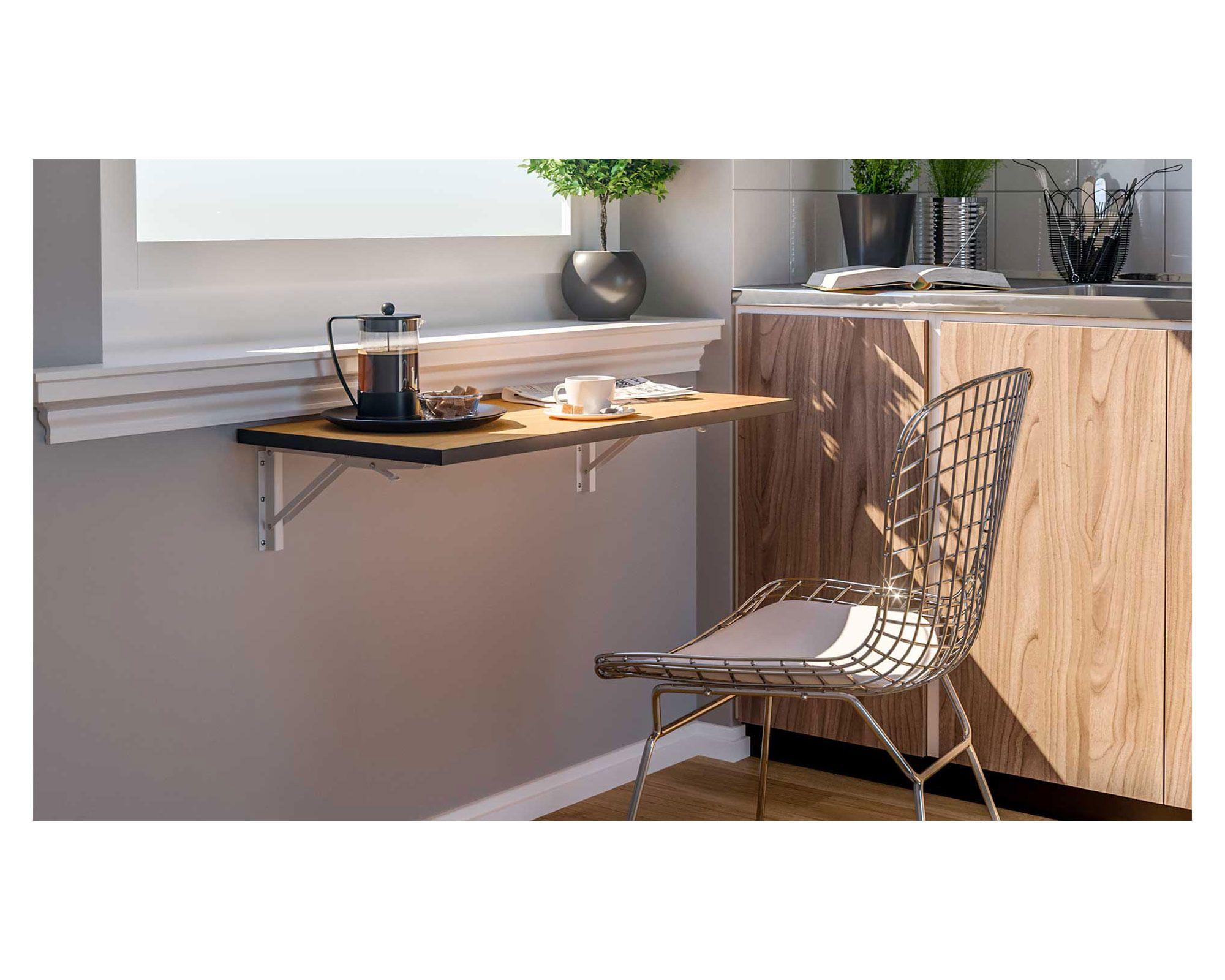 Soporte para repisas 14 x 31,5 x 2 cm abatible blanco Ducasse-4
