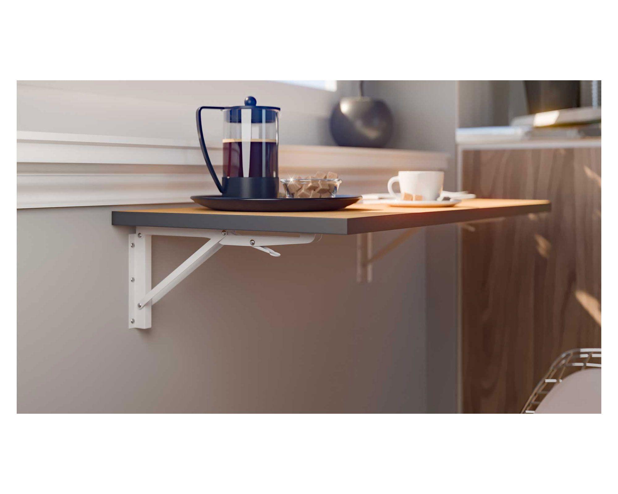 Soporte para repisas 14 x 31,5 x 2 cm abatible blanco Ducasse-7