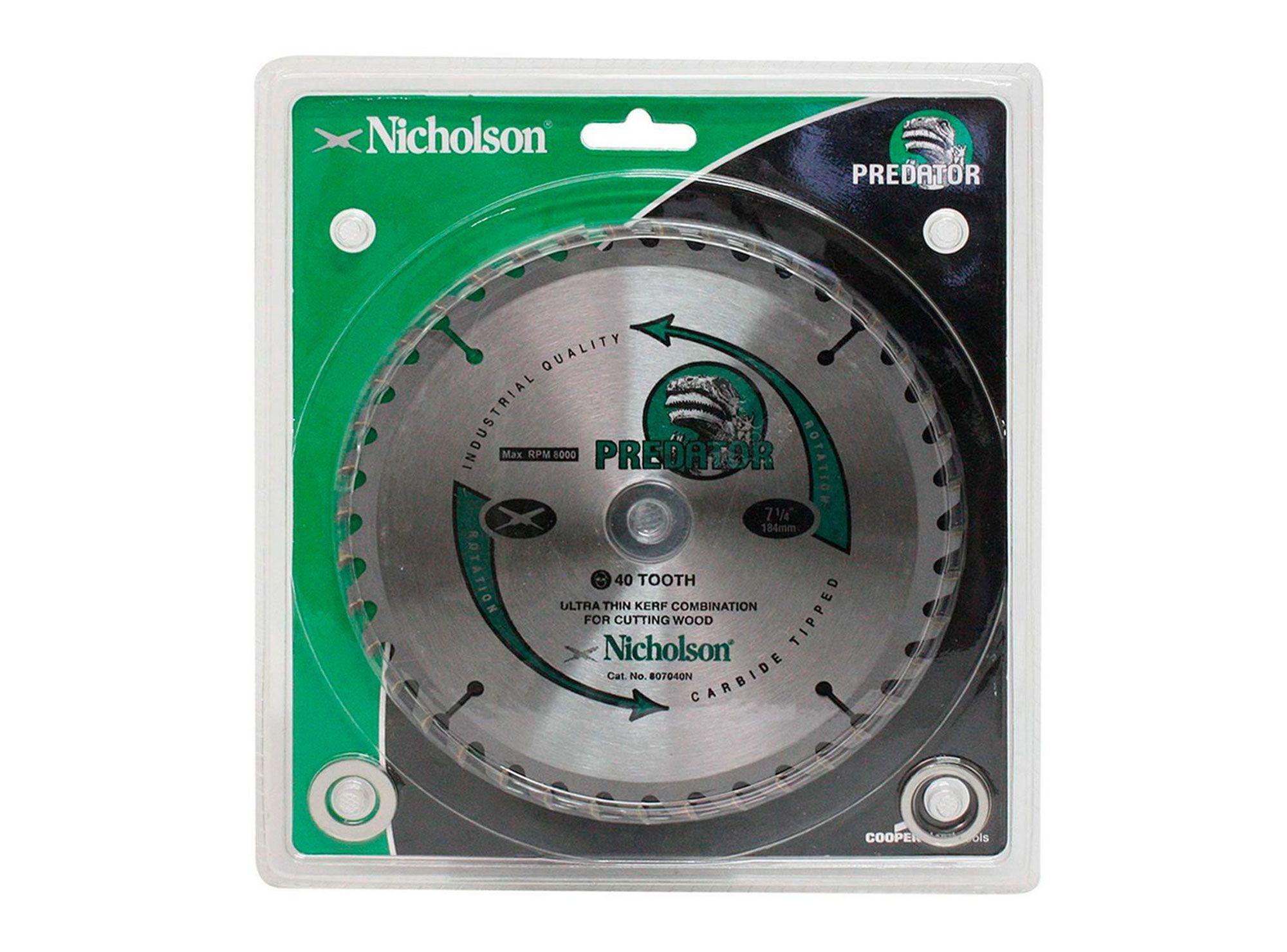 Disco sierra circular 7 1/4'' 40 dientes Nicholson-2