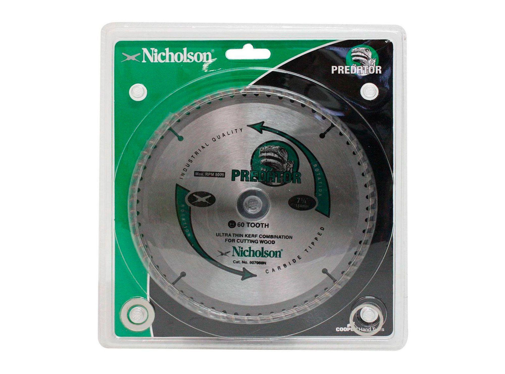 Disco sierra circular 7 1/4'' 60 dientes Nicholson-2