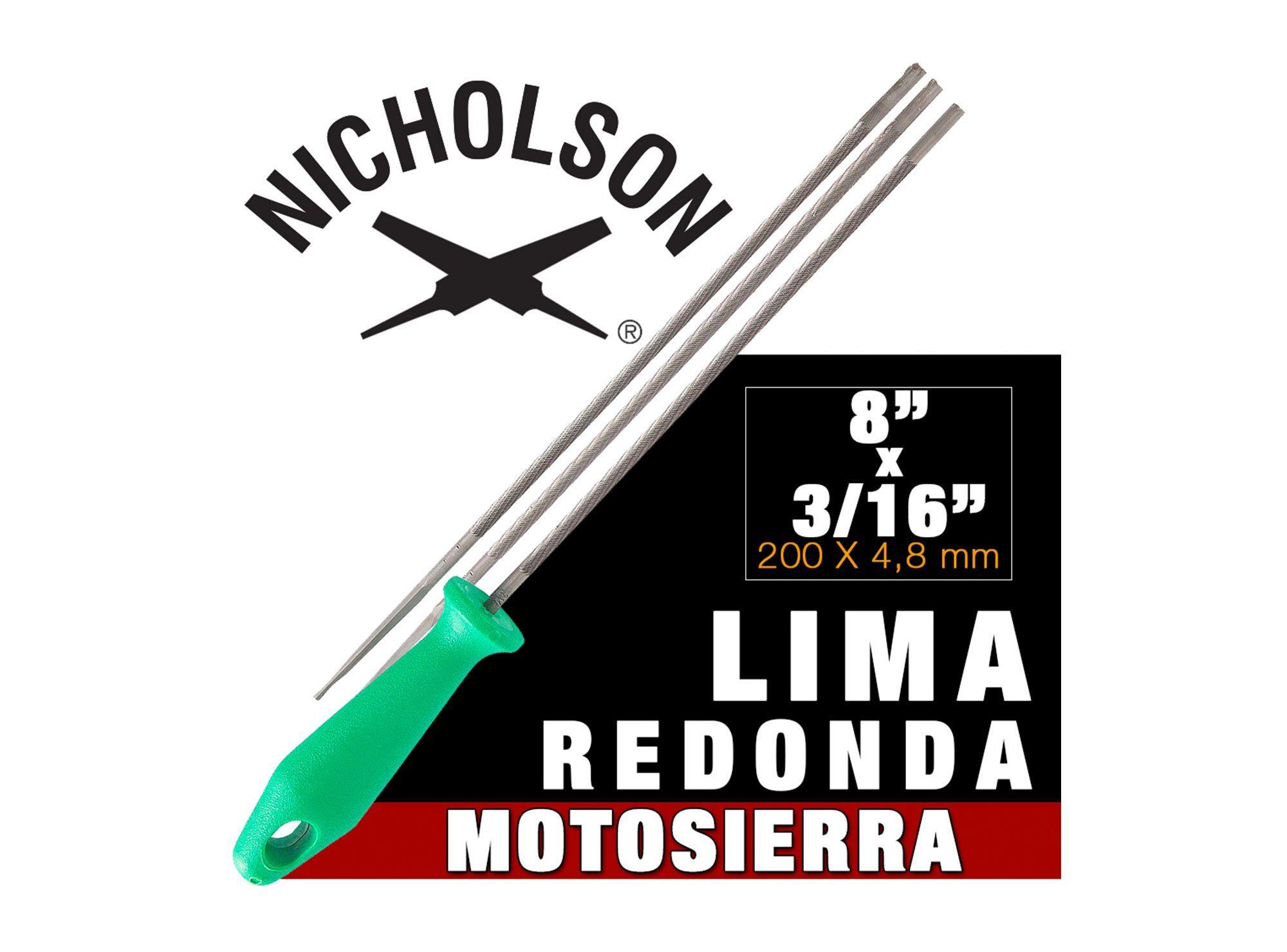 Lima 3/16''  redonda afilar motosierra Nicholson-7