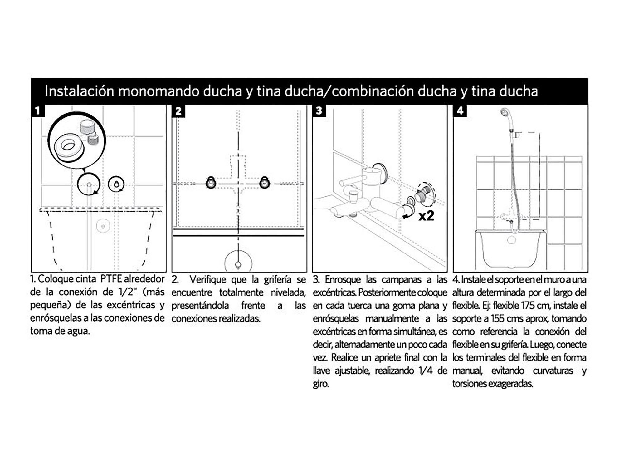 Monomando ducha Carmina Stretto-2