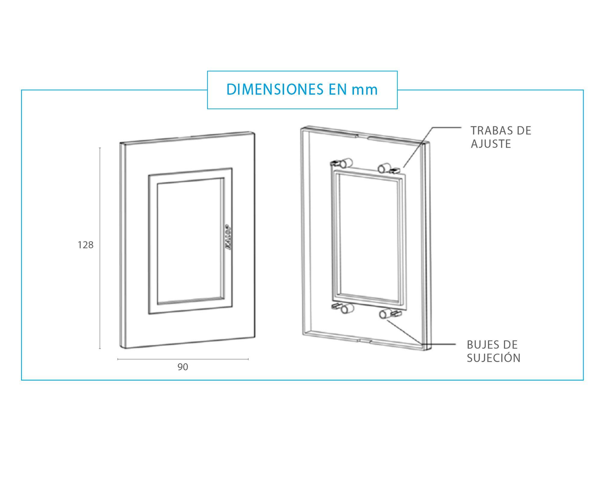 Placa 3 módulos Modular plata Kalop-3