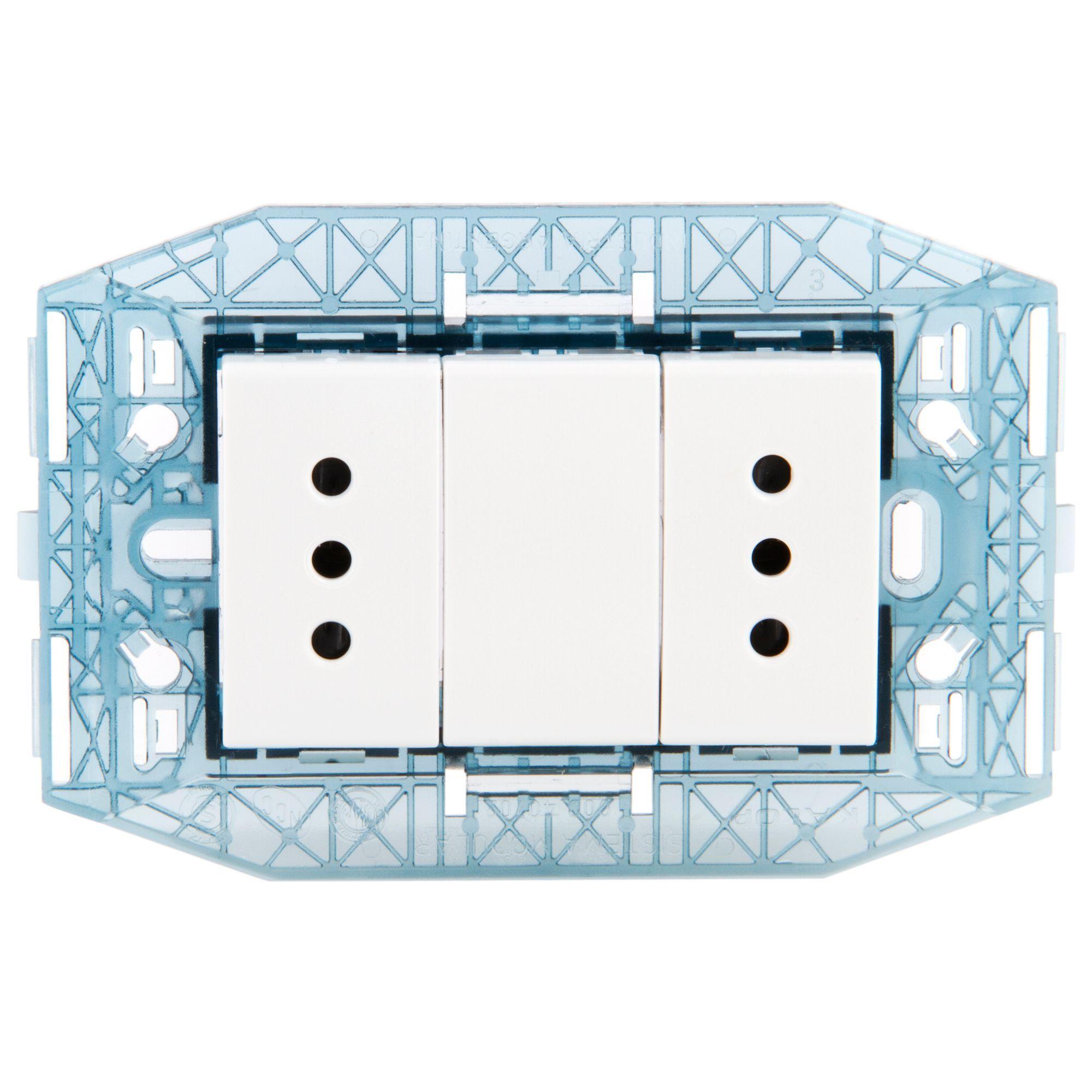 Conjunto enchufe doble 10Am blanco Kalop-0