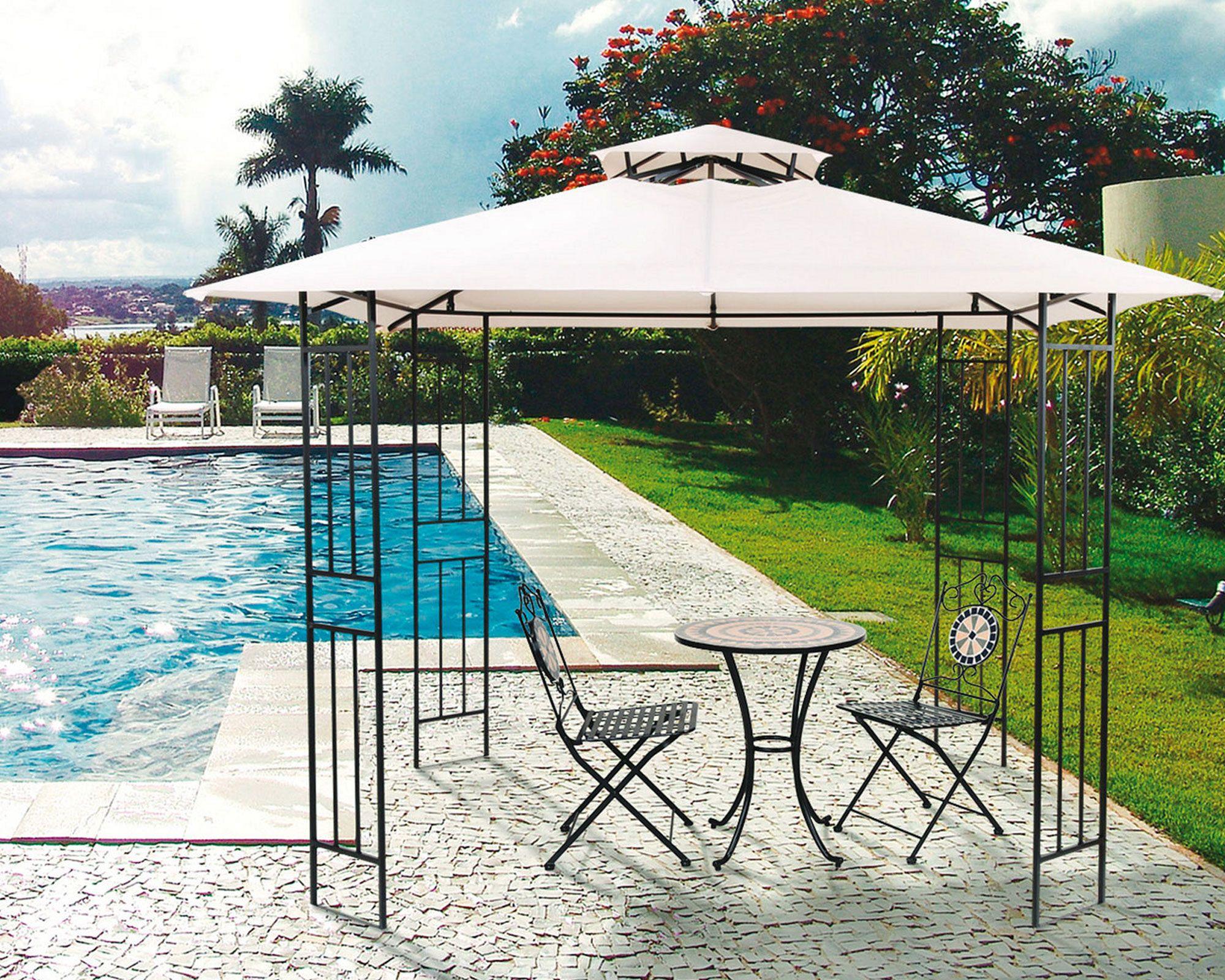 Pérgola 3x3 m Sydney blanco Outzen-2