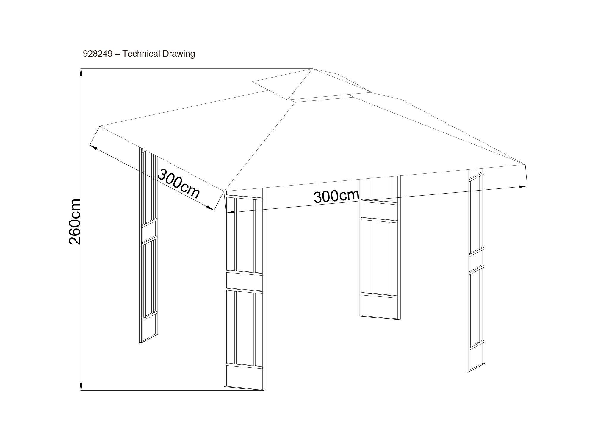 Pérgola 3x3 m Sydney blanco Outzen-3