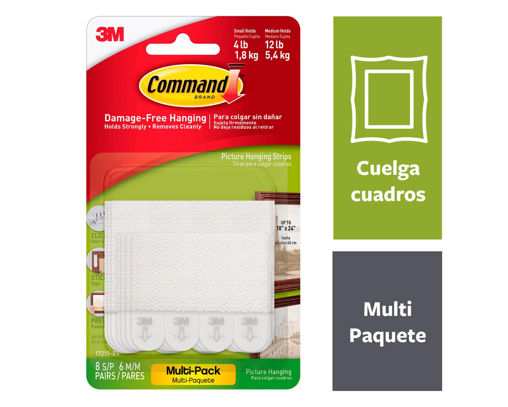 Tiras para colgar cuadros Pack Pequeño y Mediano 14 pares blanco-1