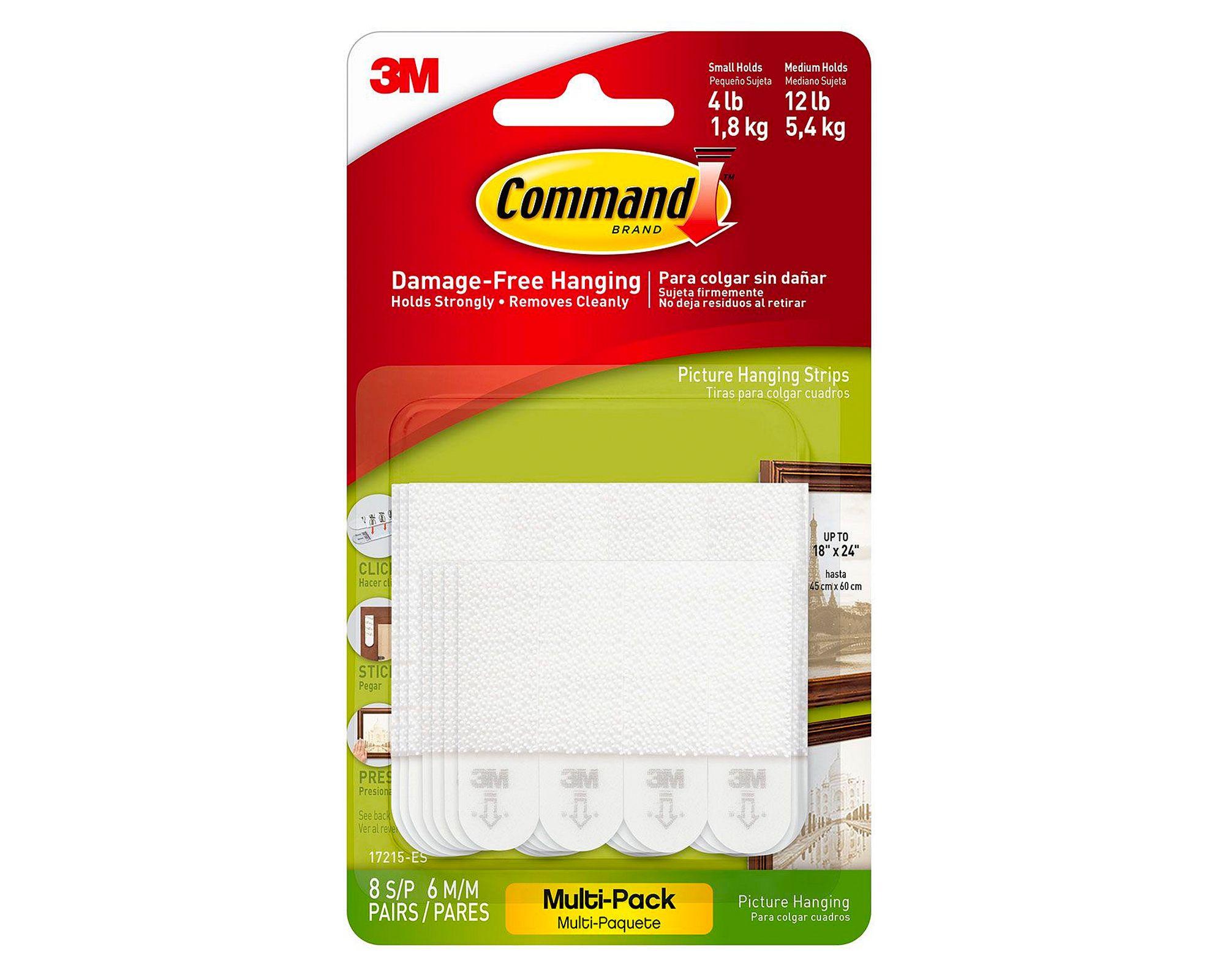 Tiras para colgar cuadros Pack Pequeño y Mediano 14 pares blanco-0