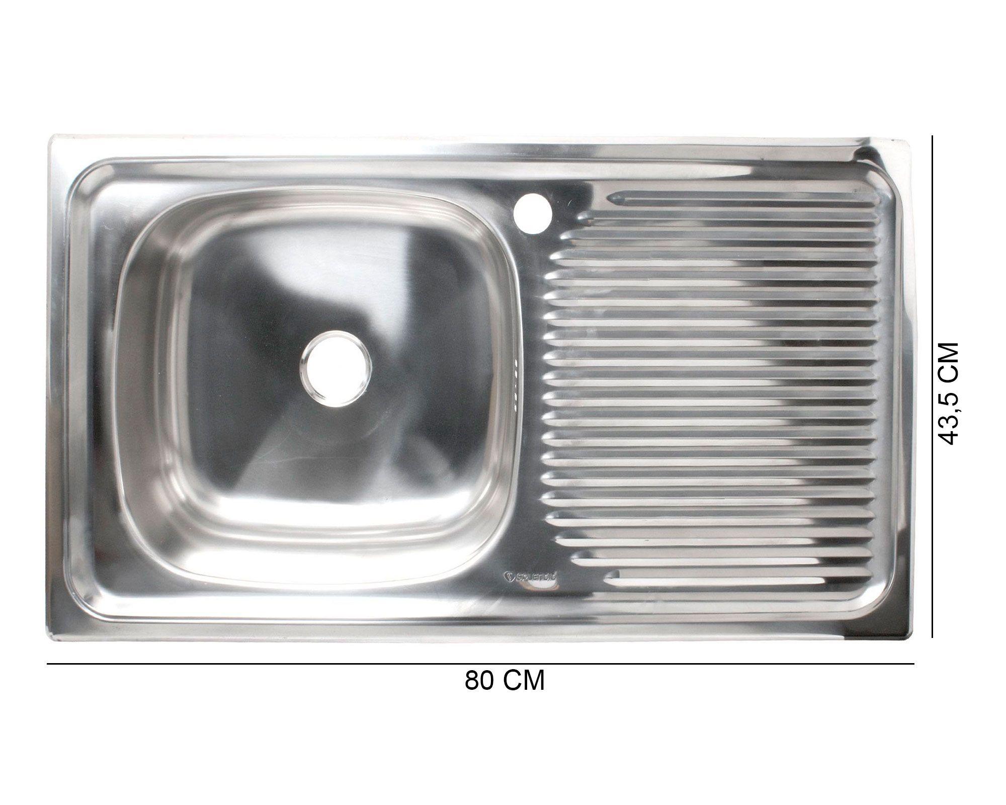 Lavaplatos empotrado 80x43.5 cm izquierda inox Splendid-3