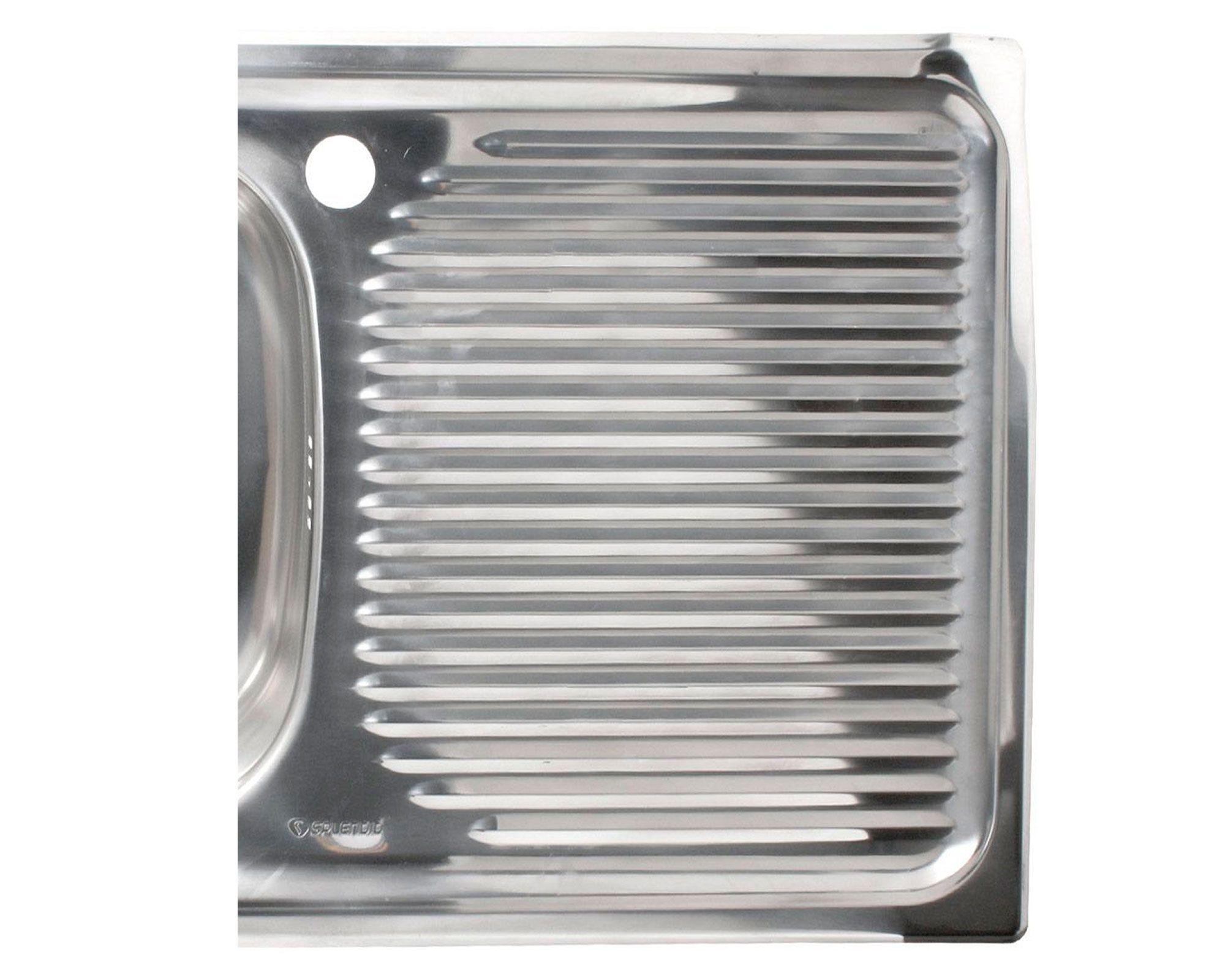 Lavaplatos empotrado 80x43.5 cm izquierda inox Splendid-1