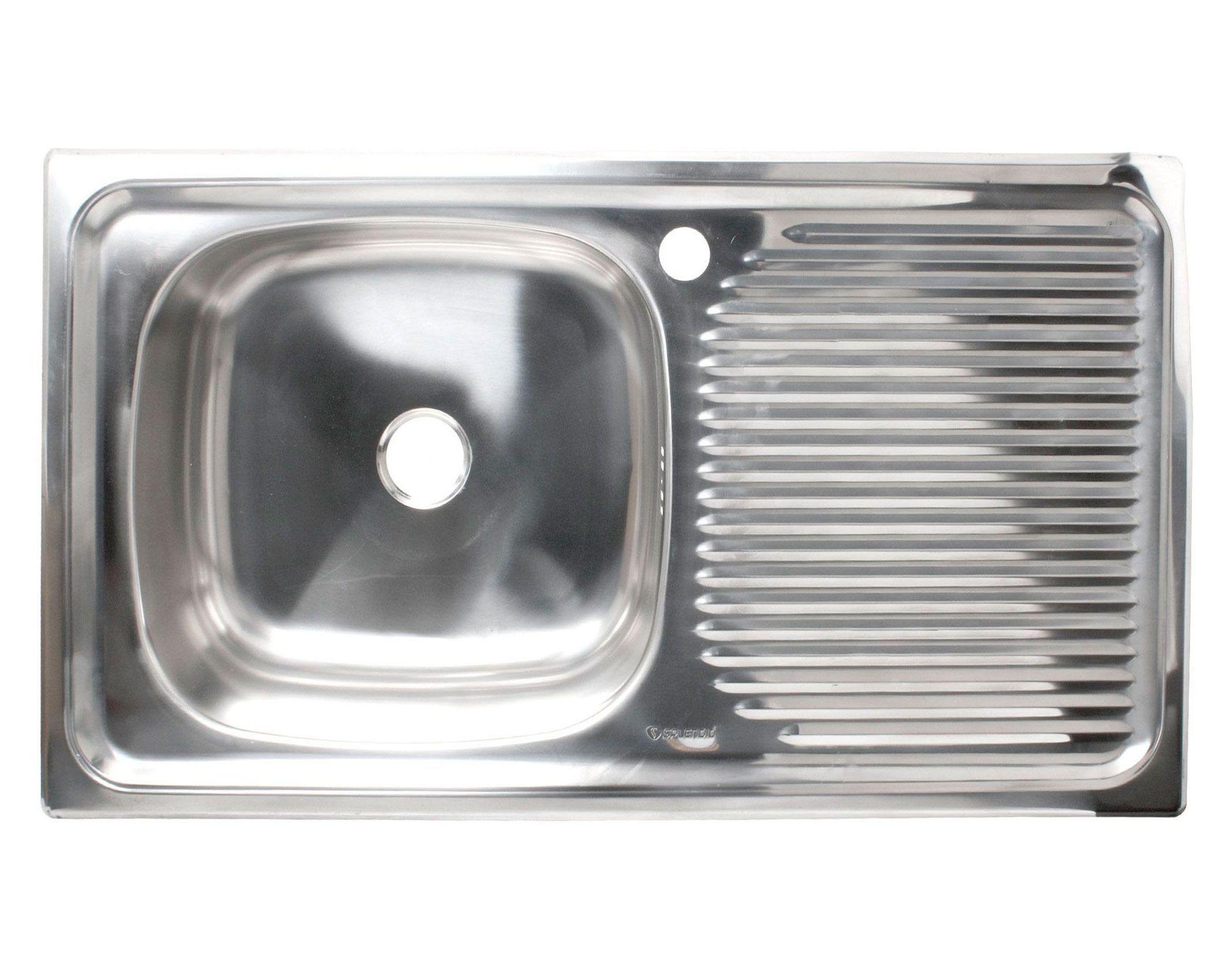 Lavaplatos empotrado 80x43.5 cm izquierda inox Splendid-0