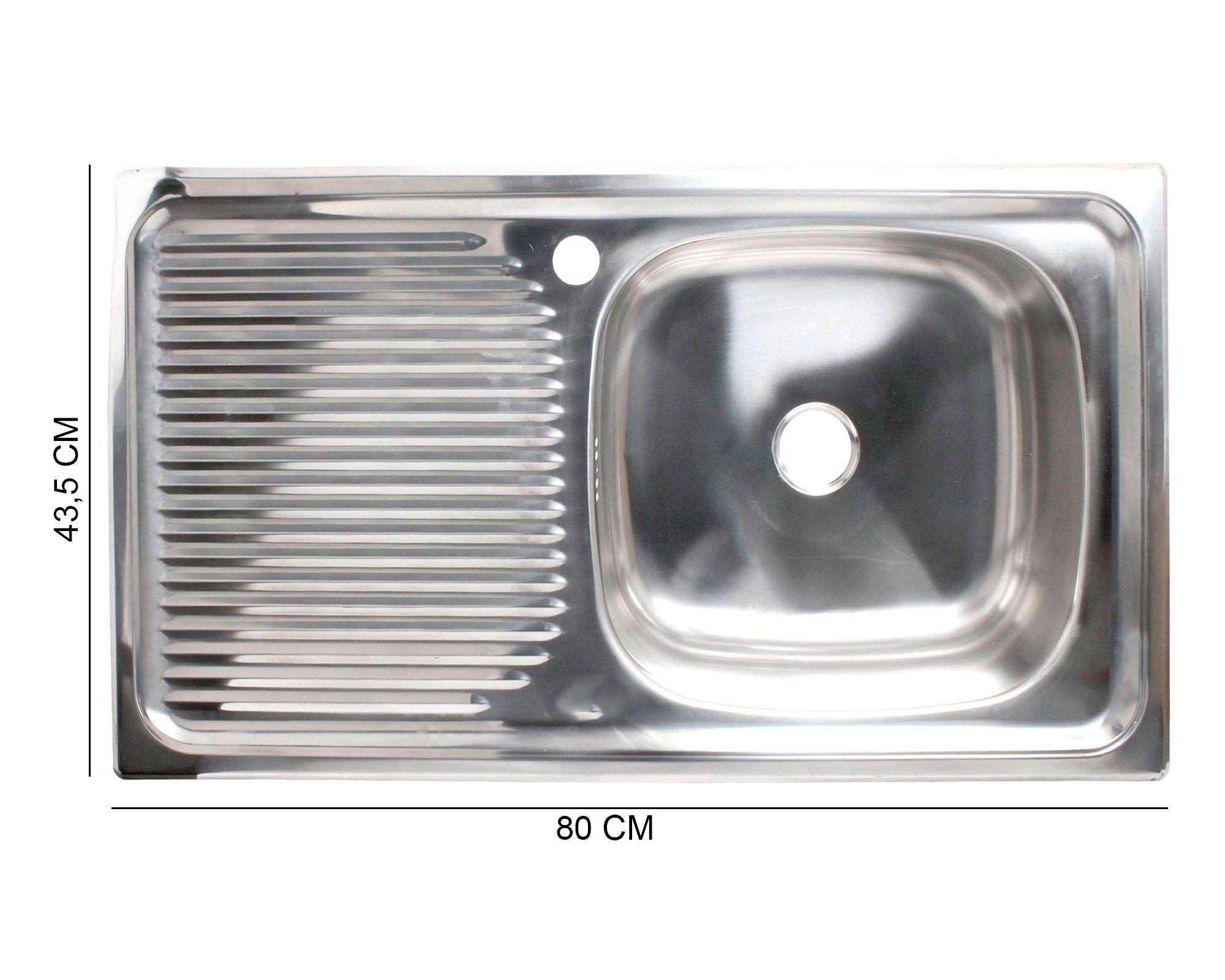 Lavaplatos empotrado 80x43.5 cm derecha inox Splendid-3