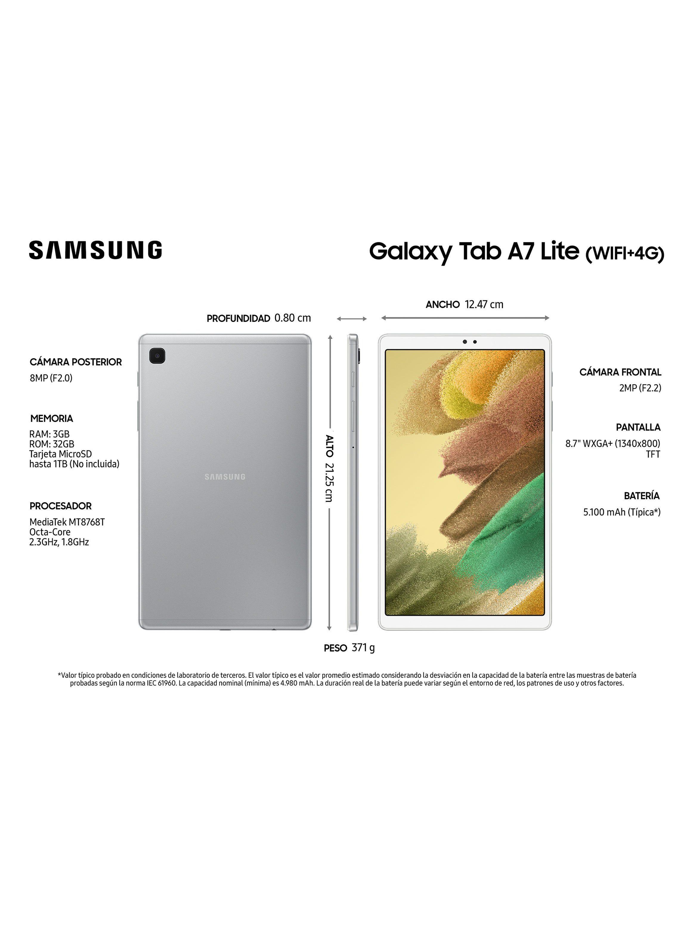 Tablet Samsung Galaxy Tab A7 Lite 8.7" 32GB Silver WiFi + 4G-3
