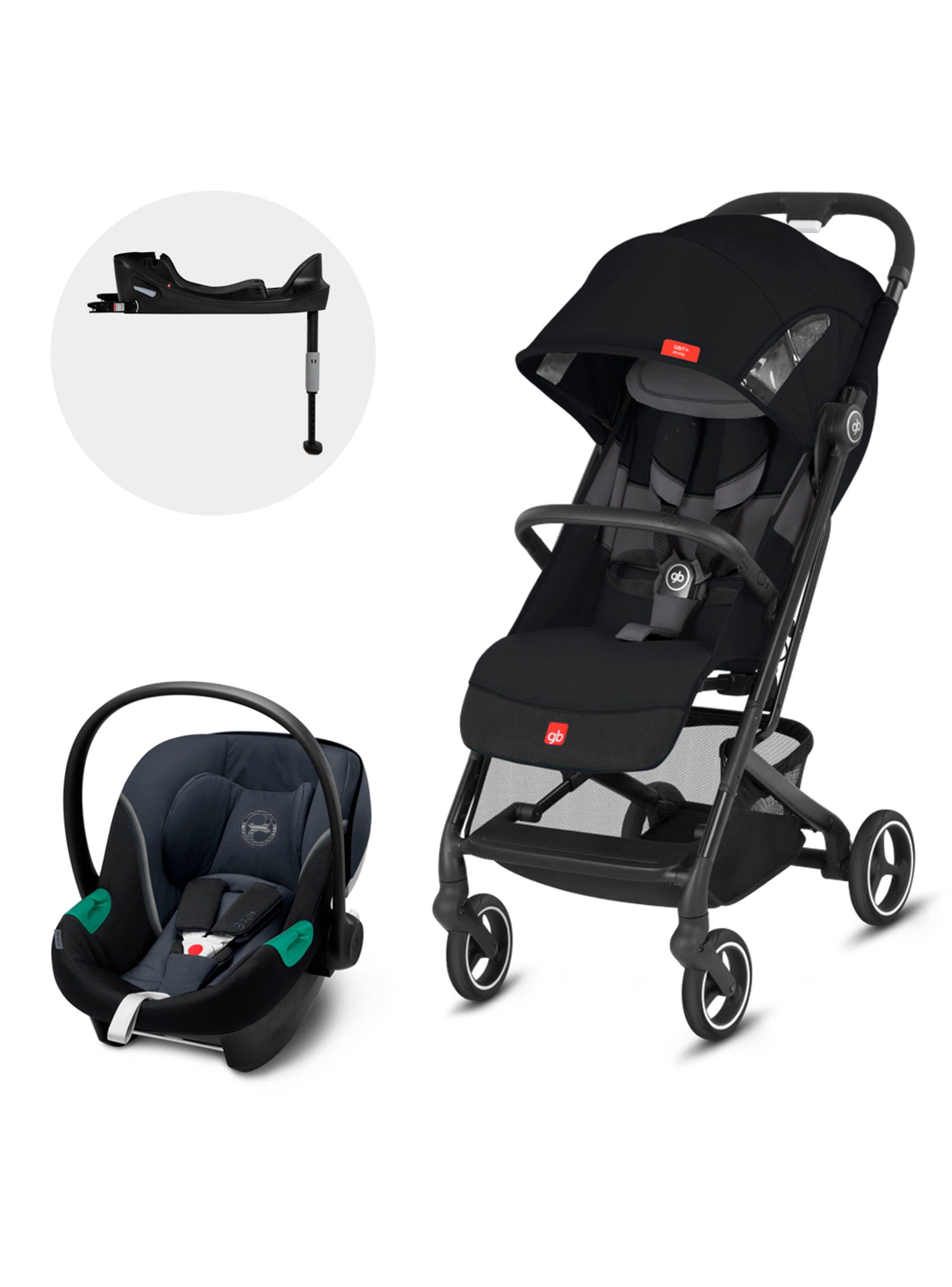 Coche Travel Qbit City Negro y Silla Aton S2-0