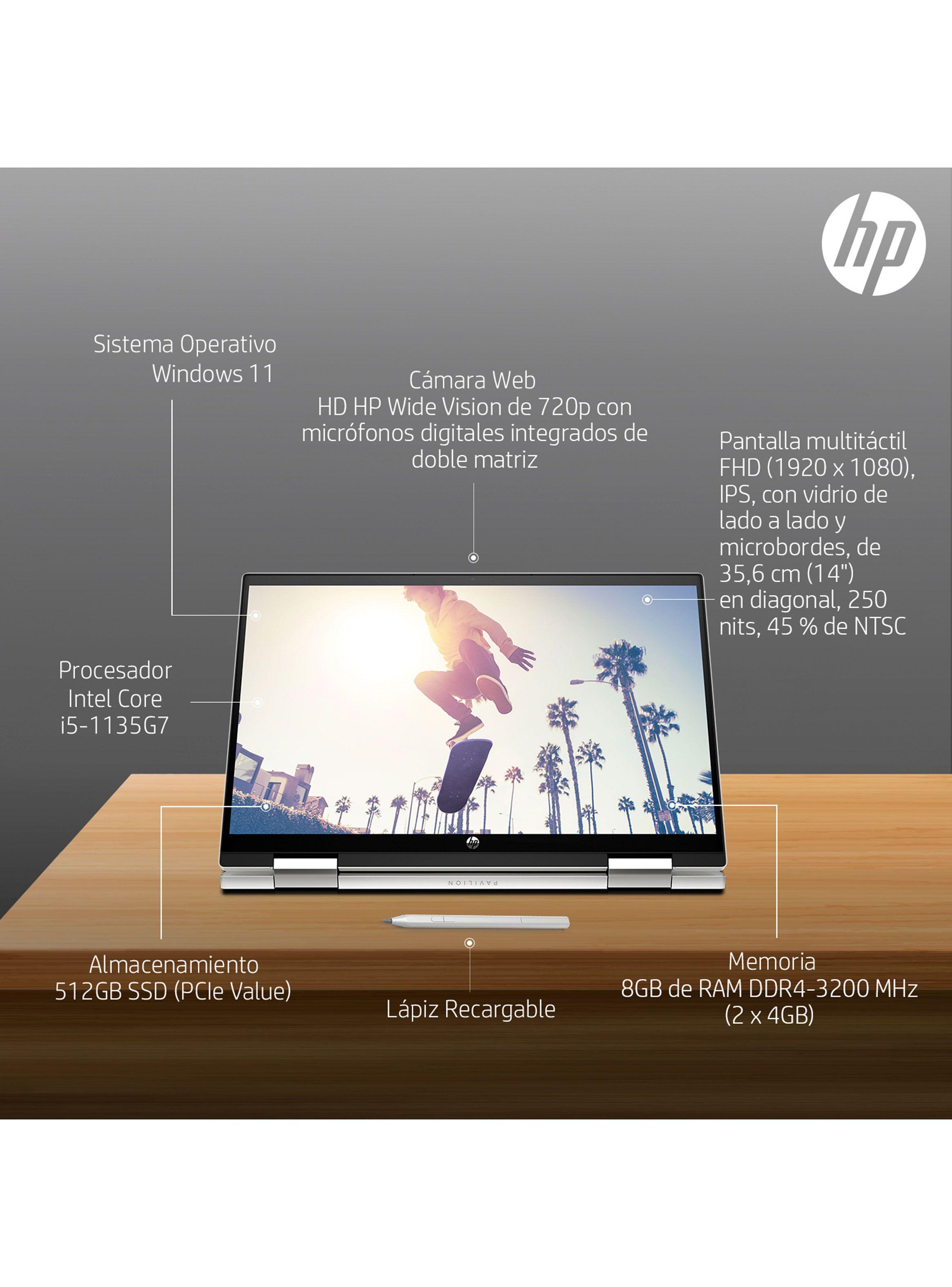 Notebook Pavilion x360 14-dy0011la Touch  Intel Core i5-1135G7 8GB RAM 512GB SSD FHD 14"-6