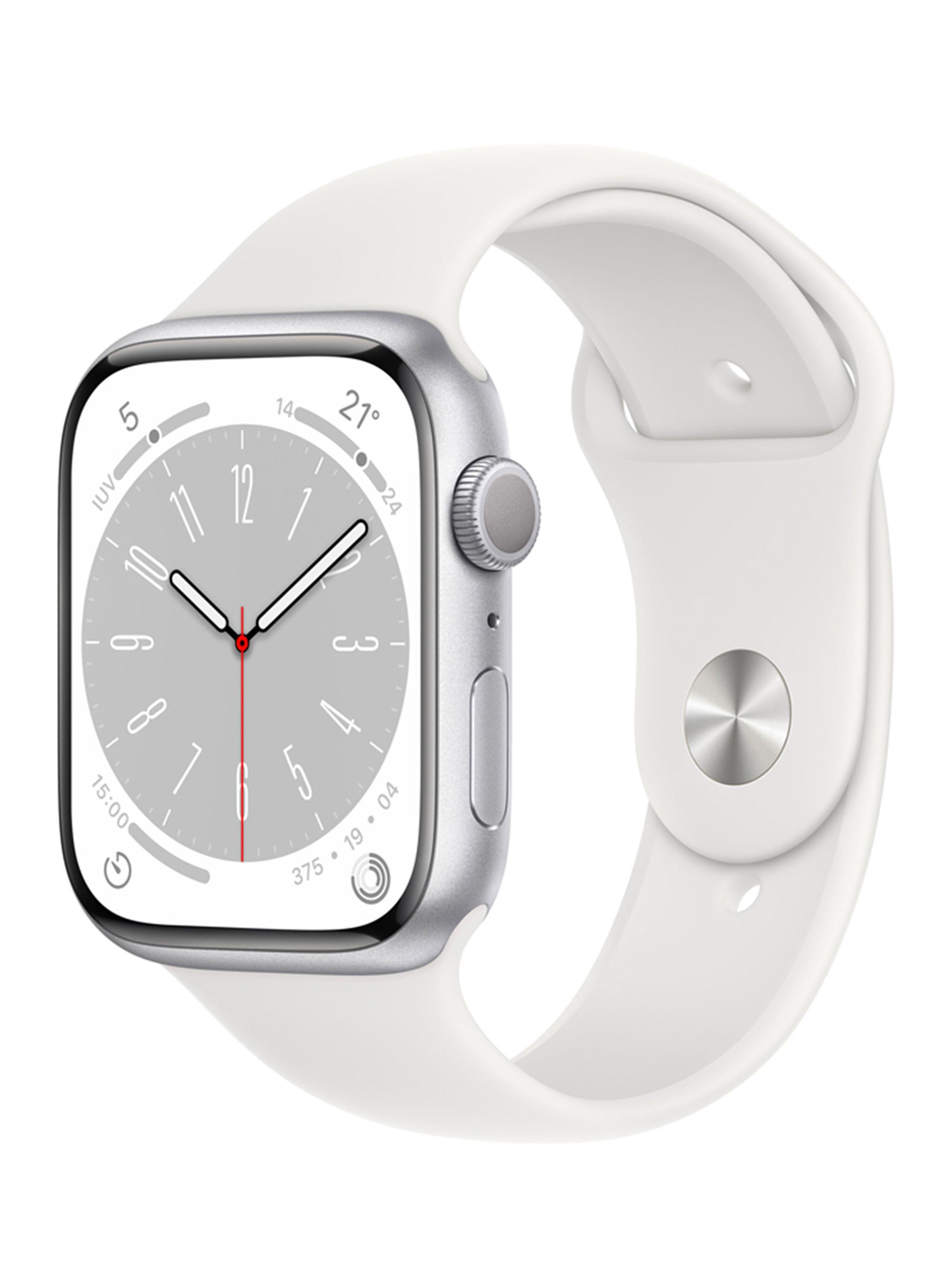Apple Watch Series 8 45mm GPS Caja Aluminio Plata Correa Deportiva Blanca-0