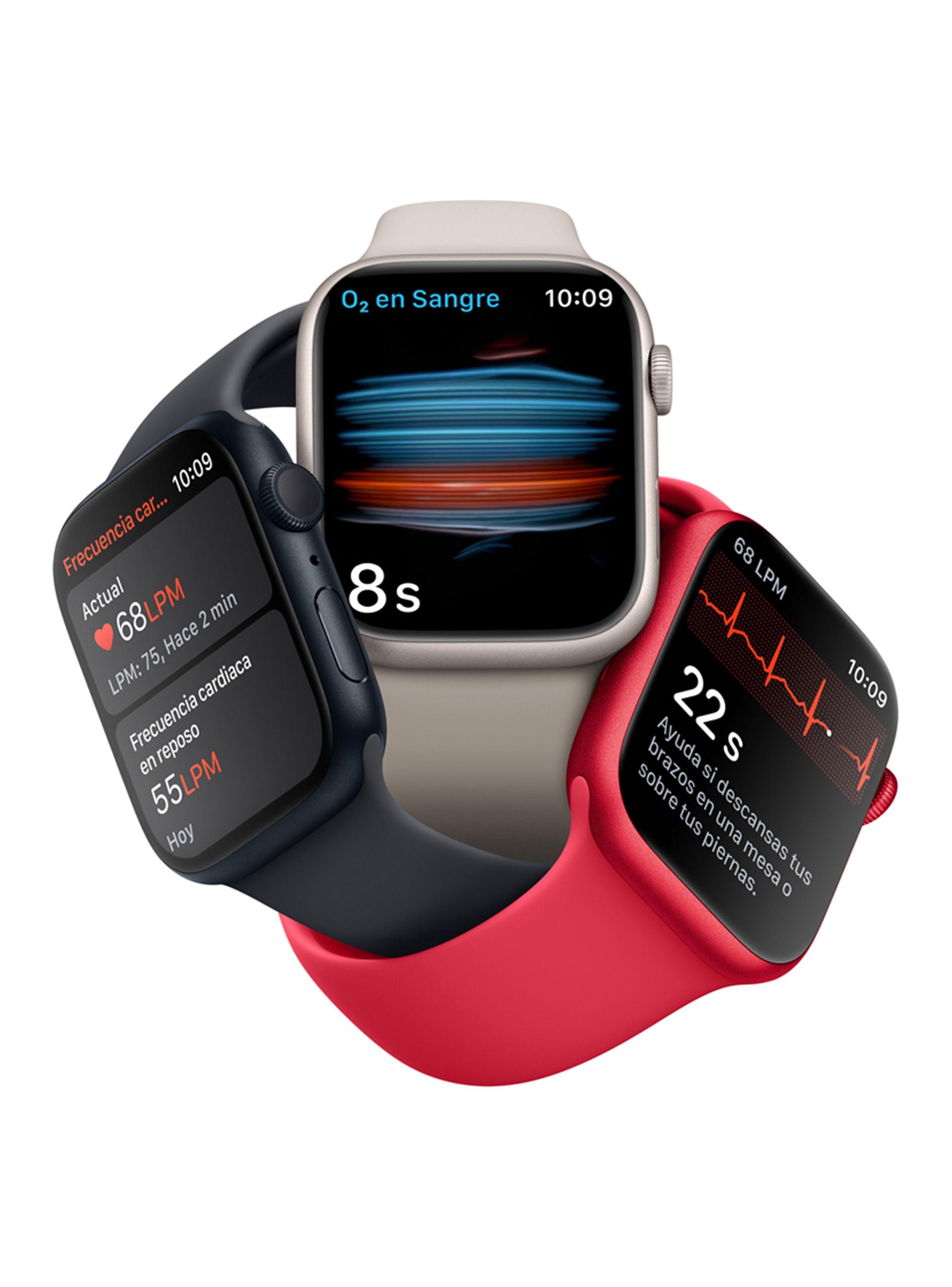 Apple Watch Series 8 45mm GPS Caja Aluminio Plata Correa Deportiva Blanca-4