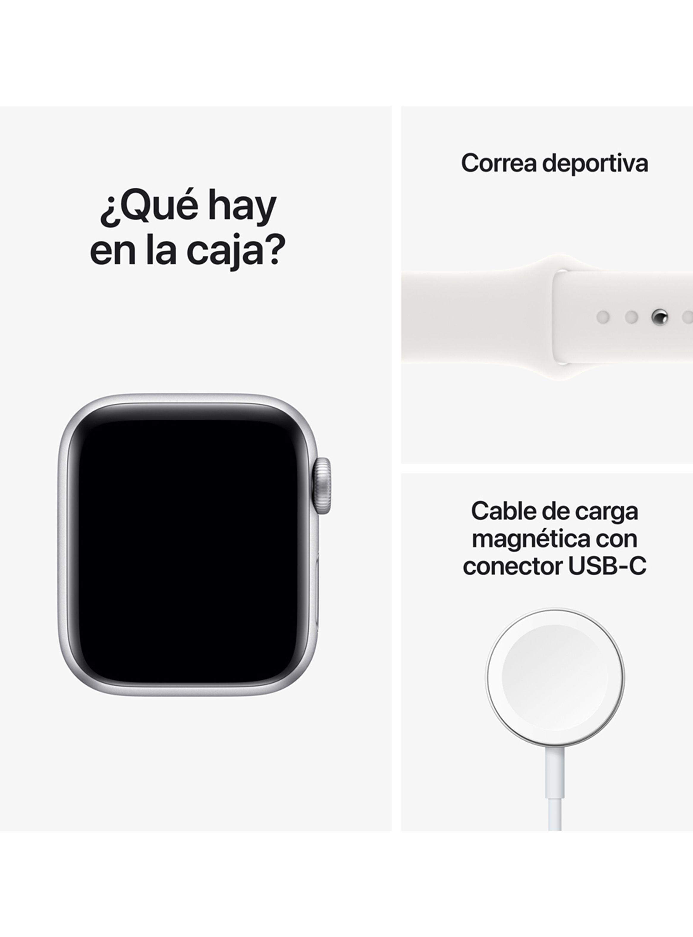 Apple Watch SE 40mm GPS Caja Aluminio Plata Correa Deportiva Blanca-7