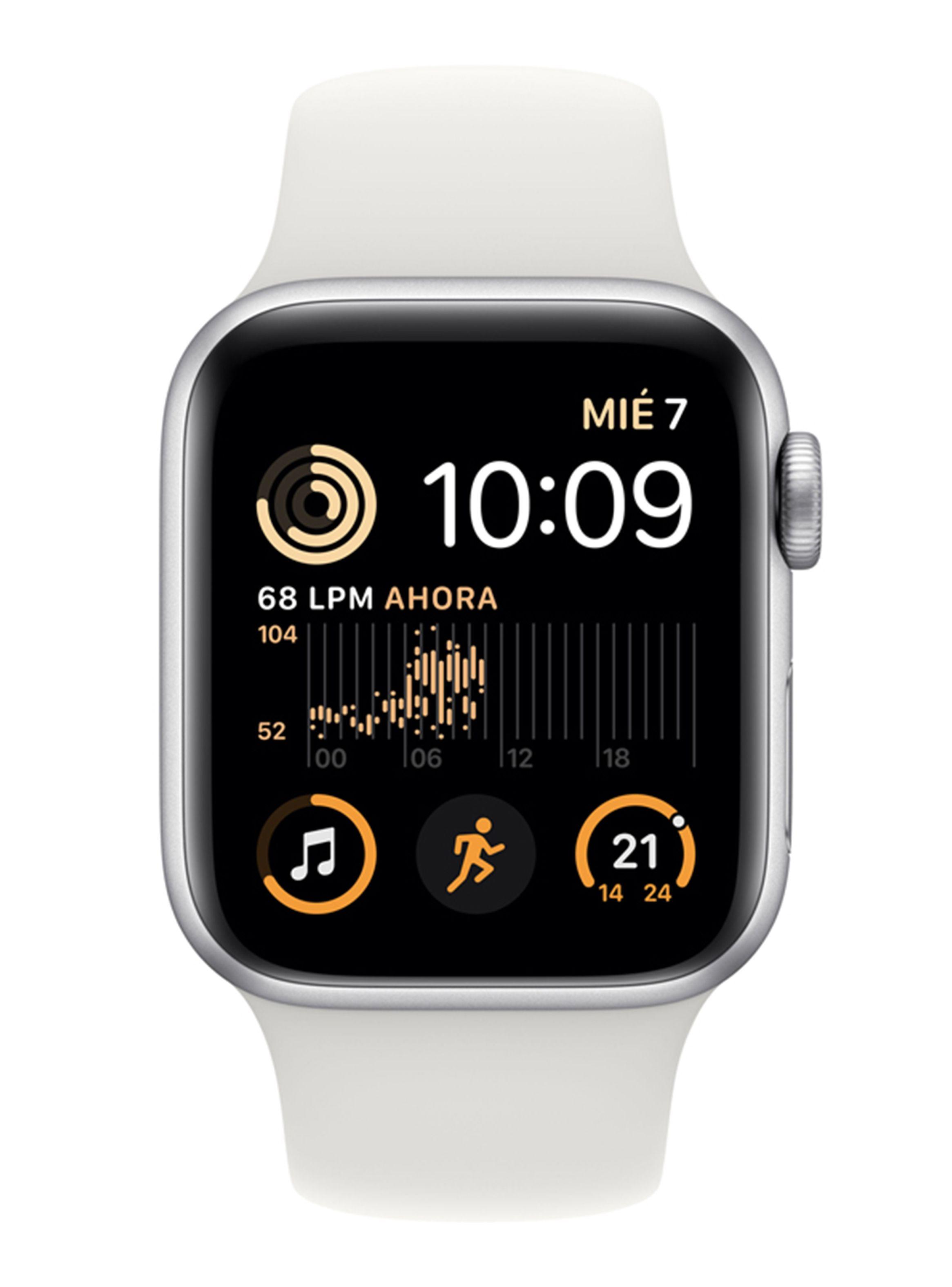 Apple Watch SE 40mm GPS Caja Aluminio Plata Correa Deportiva Blanca-1
