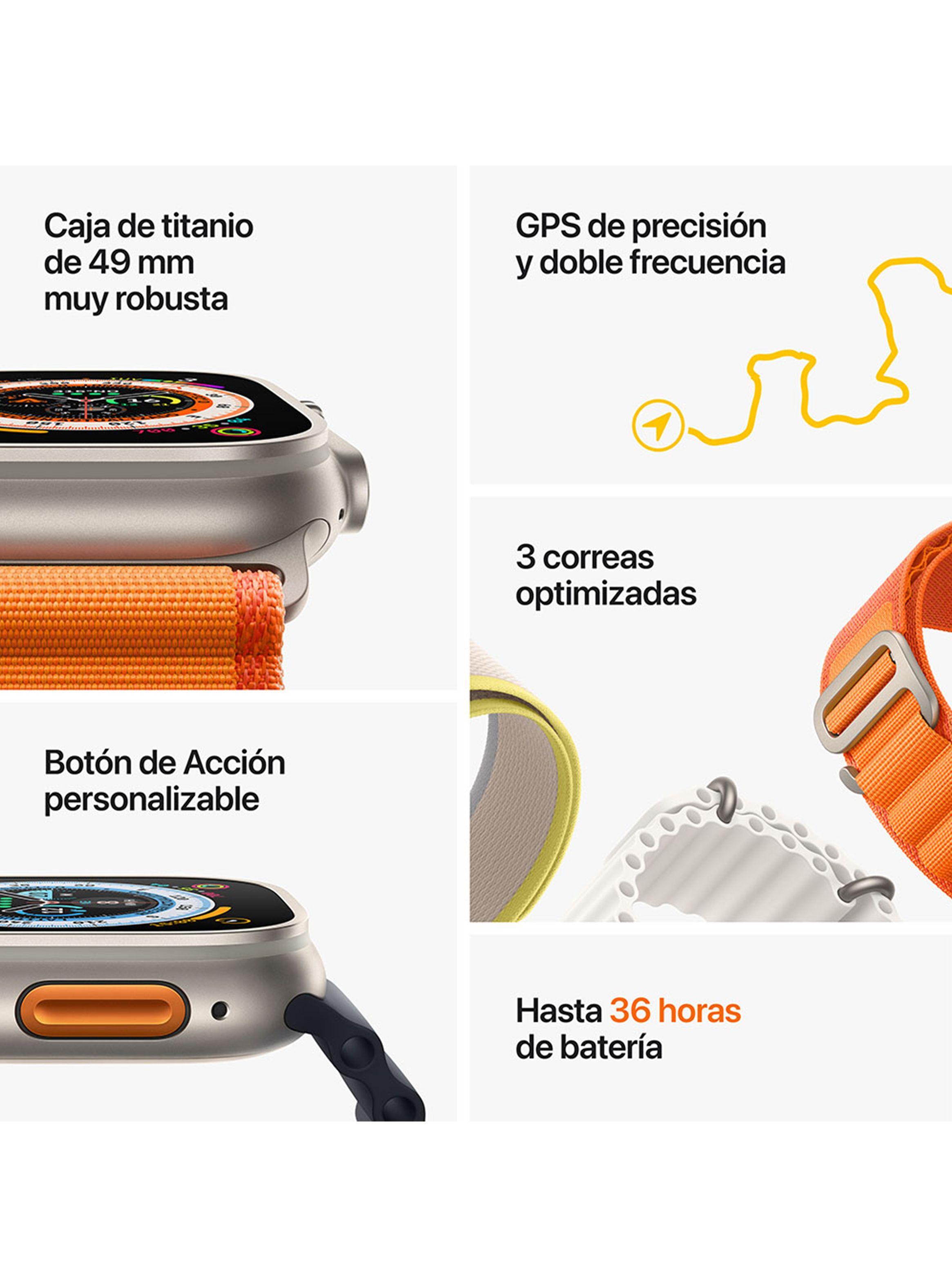Apple Watch Ultra 49mm GPS Cellular Caja Titanio Natural Correa Trail Gris-7