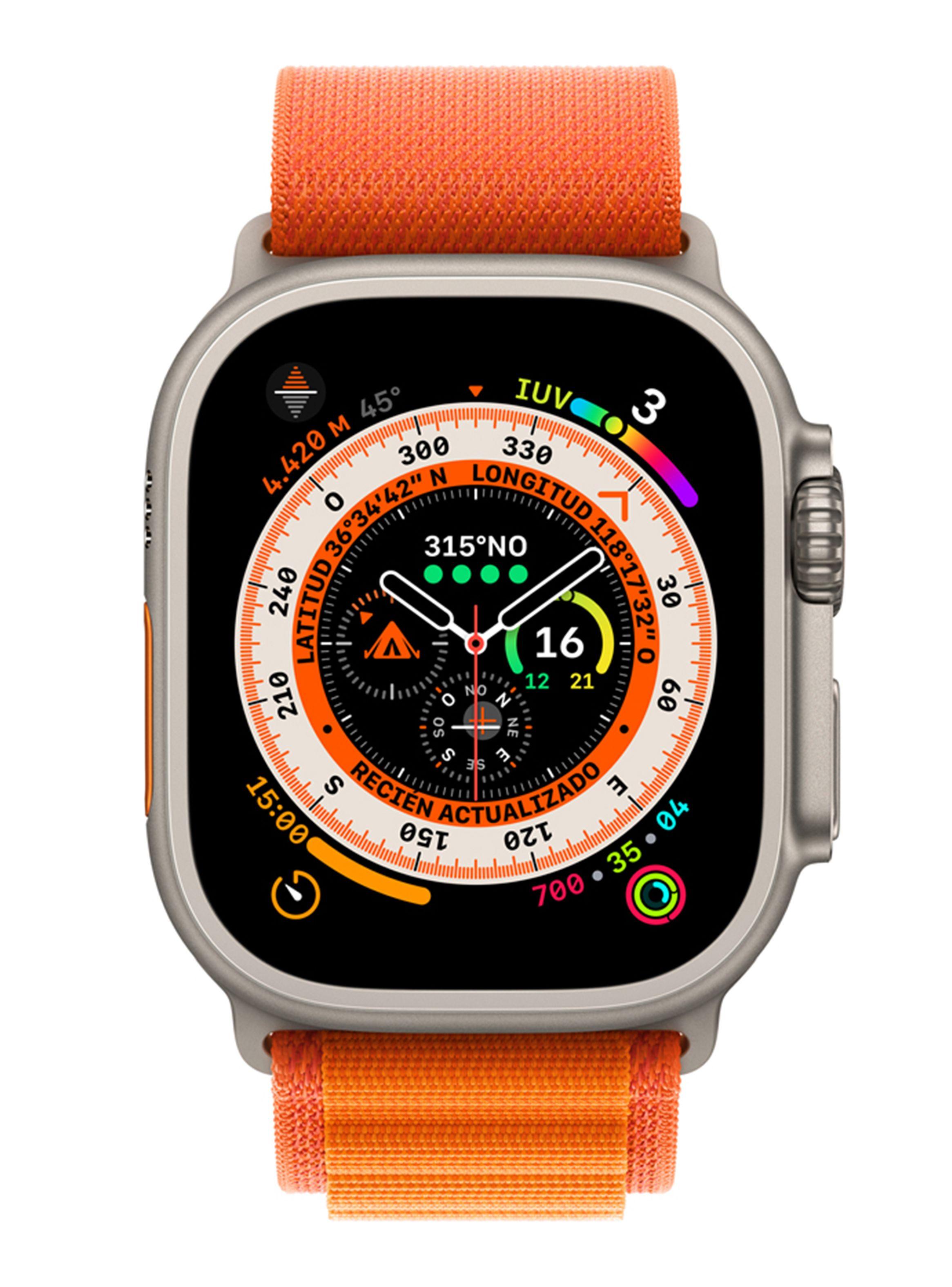 Apple Watch Ultra 49mm GPS + Cellular Caja de Titanio Natural Correa Alpine Naranja Talla M-2