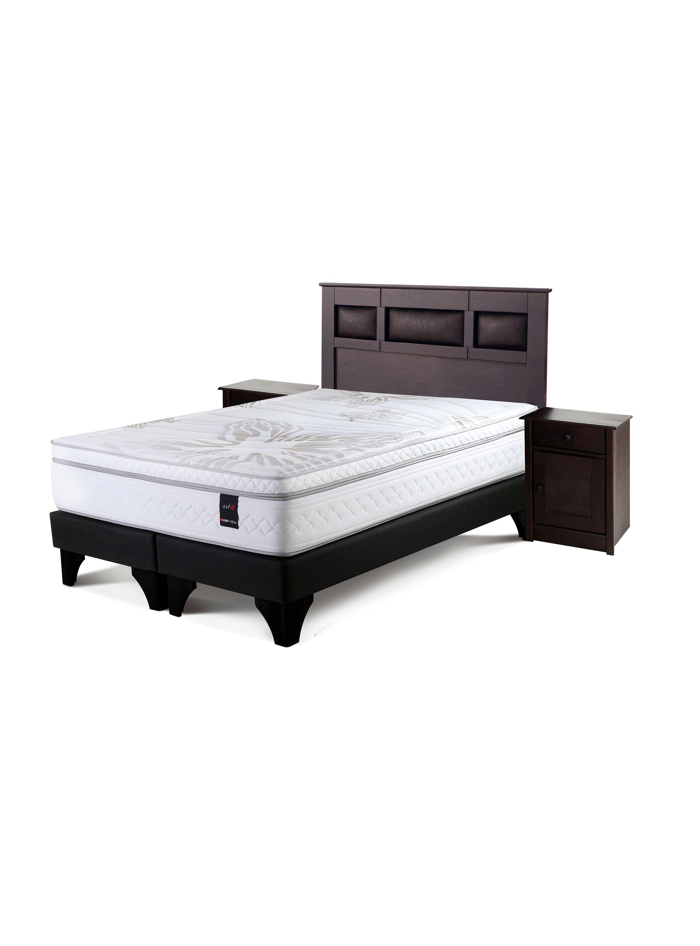 Cama Europea Art 4 2 Plazas Base Dividida + Set Muebles Bilbao-0