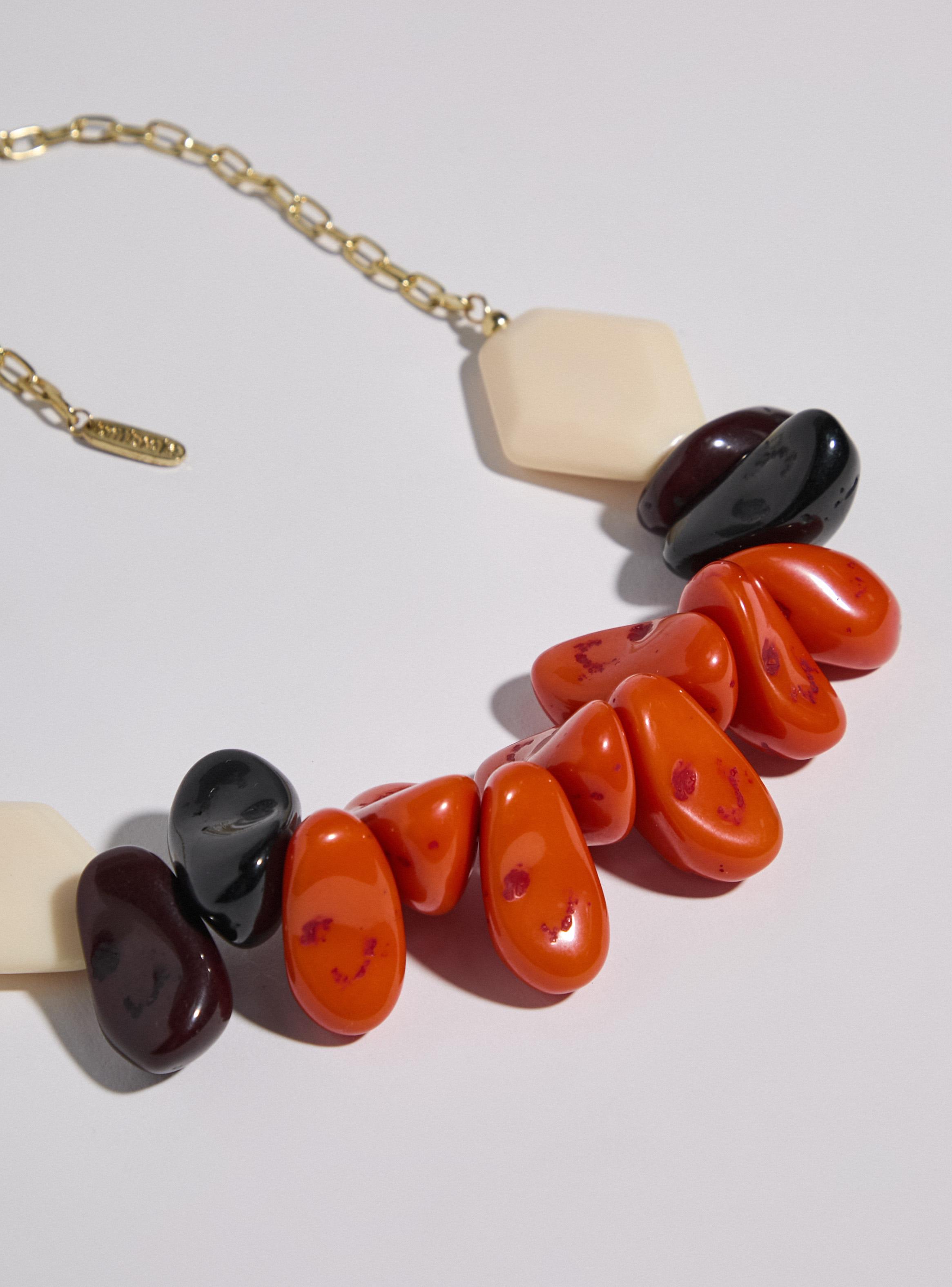 Collar Piedras Irregulares Mix Colores-3