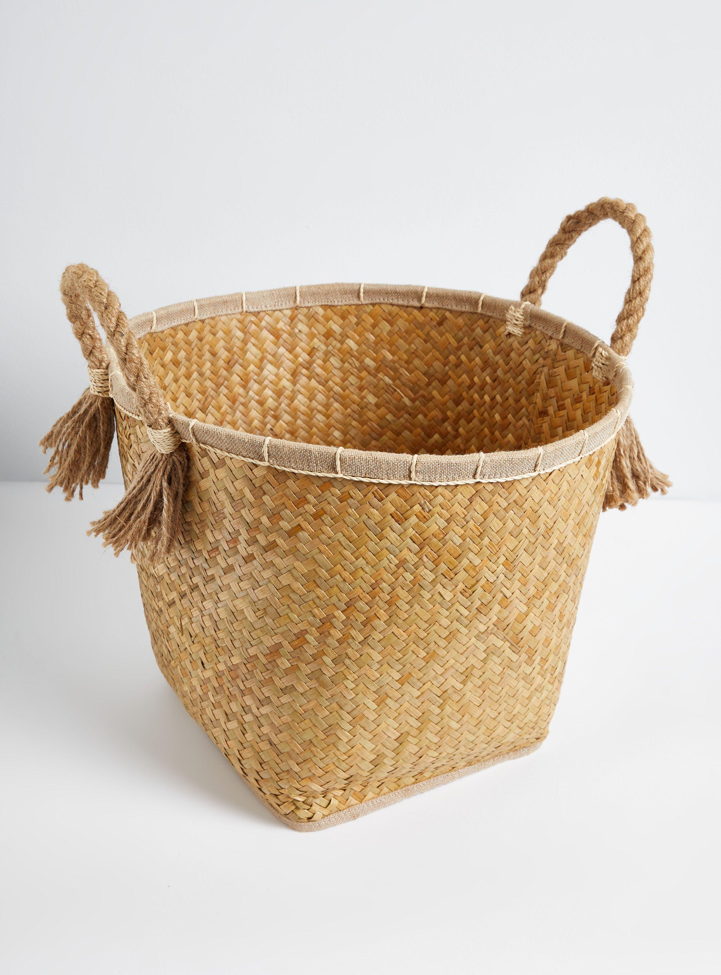 Canasto Café con Cuerdas L 31 x 35 cm-1