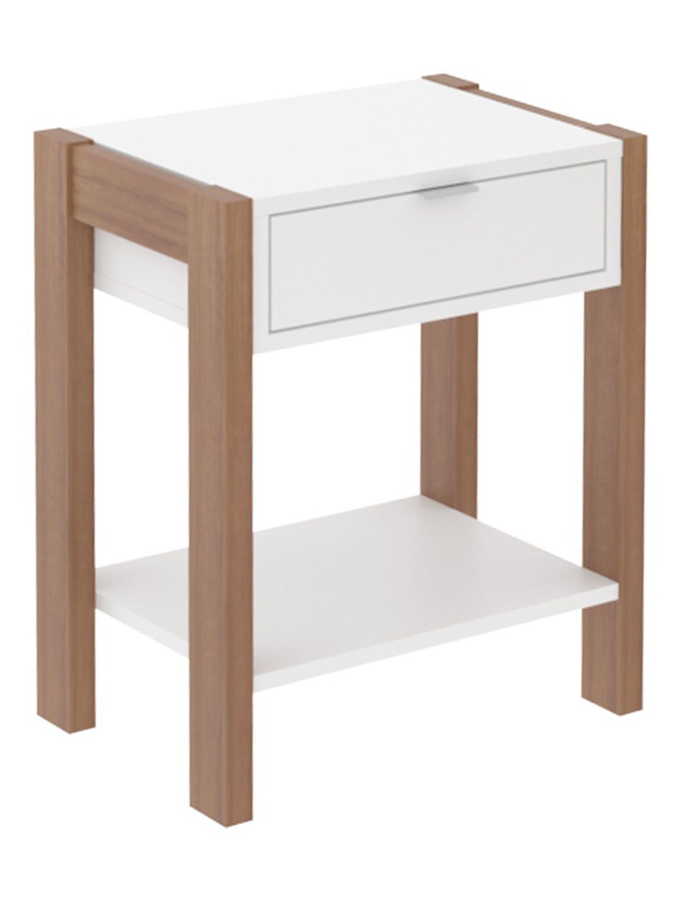 Combo Cama 2P Blanco Vertical 2 Veladores Base Sommier-3