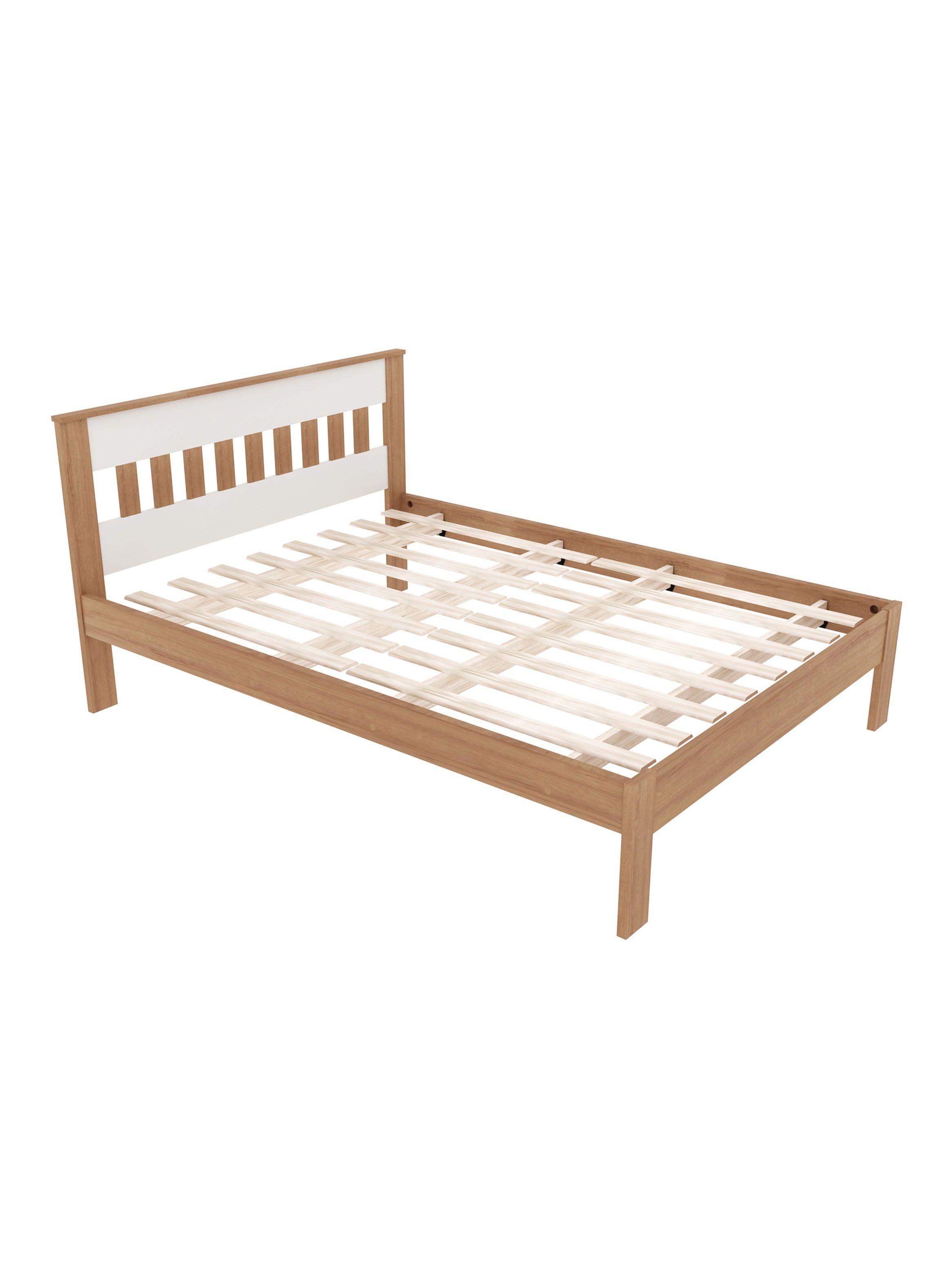 Cama 2P Almendra-Blanco Vertical 2 Veladores Base Sommier-2
