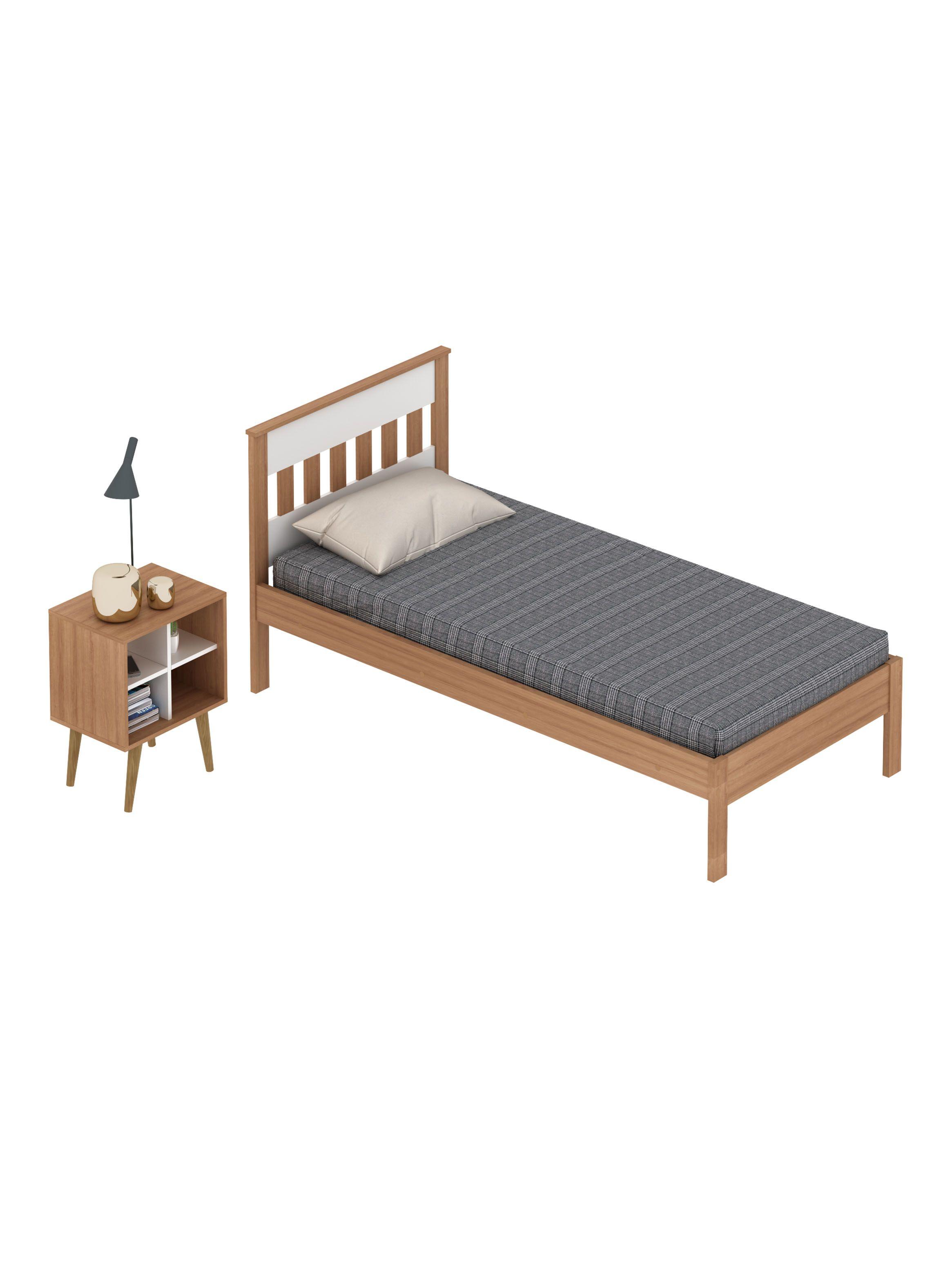 Cama 1P Almendra Vertical 1 Velador Base Sommier-2