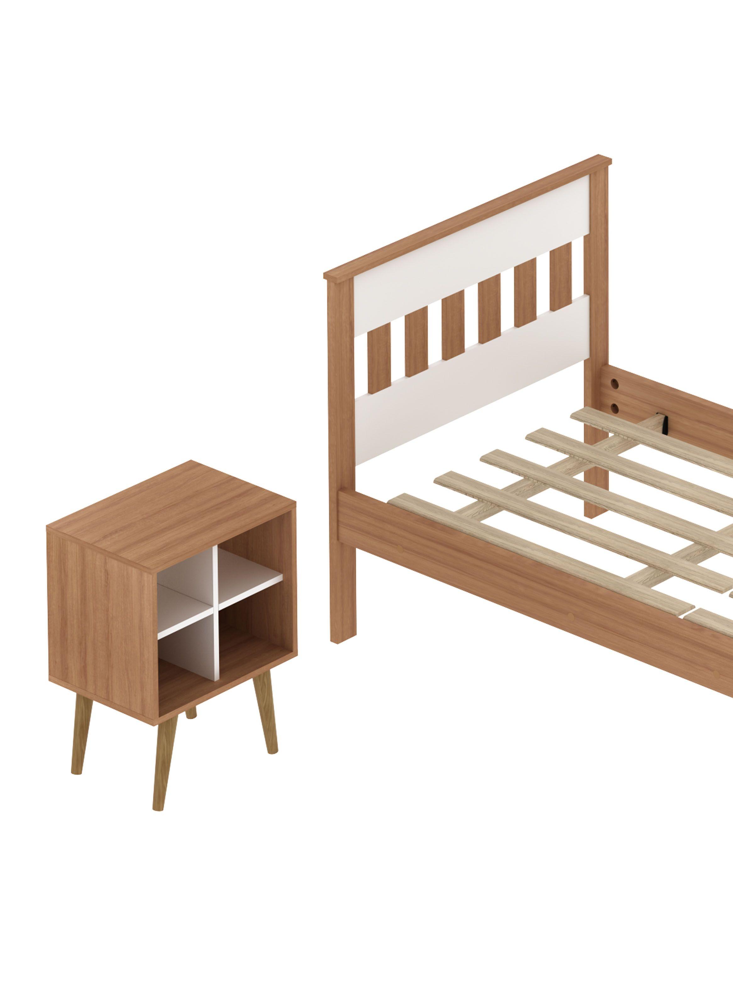 Cama 1P Almendra Vertical 1 Velador Base Sommier-3