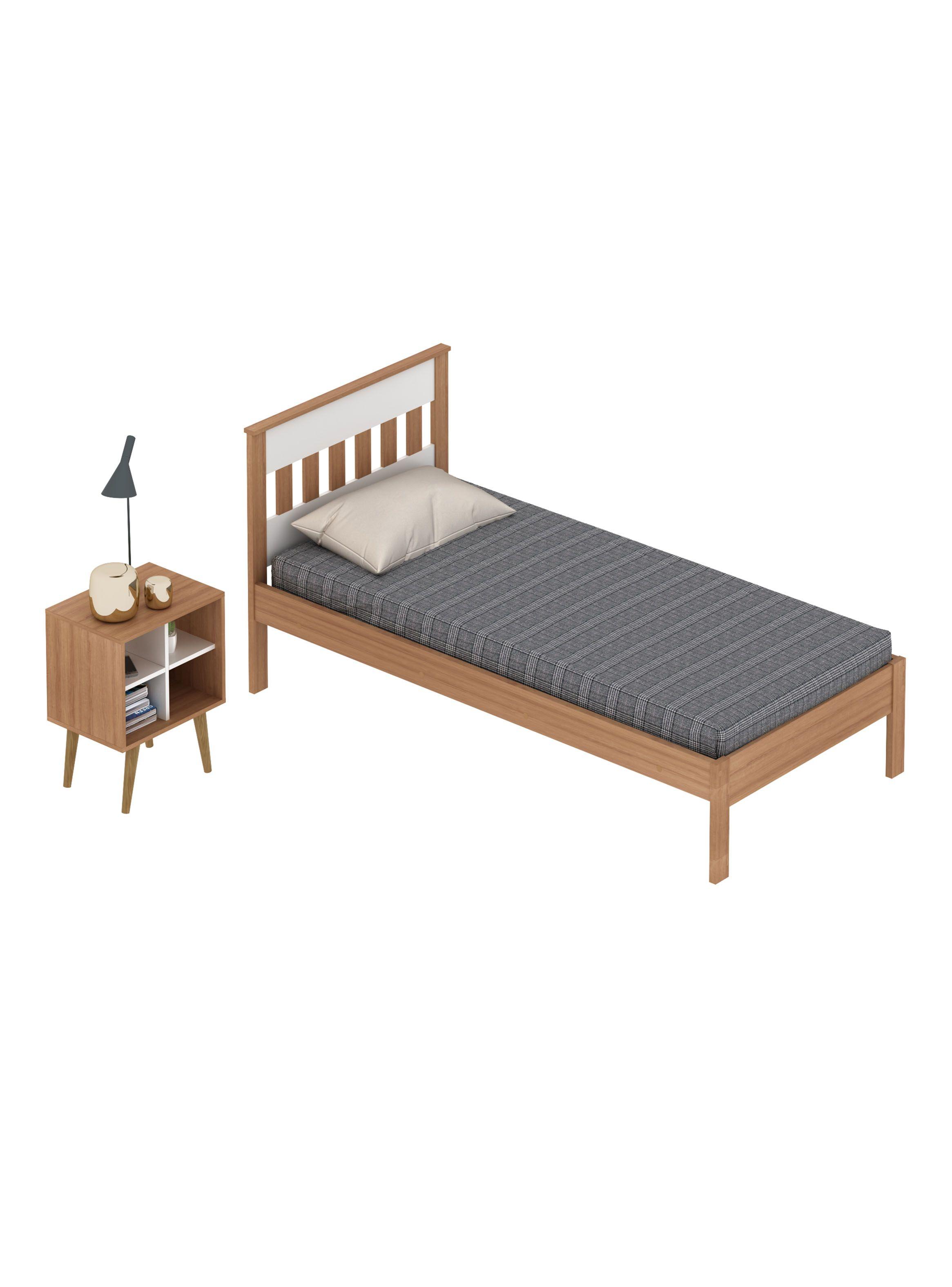Cama 1P Almendra Vertical 1 Velador Base Sommier-4